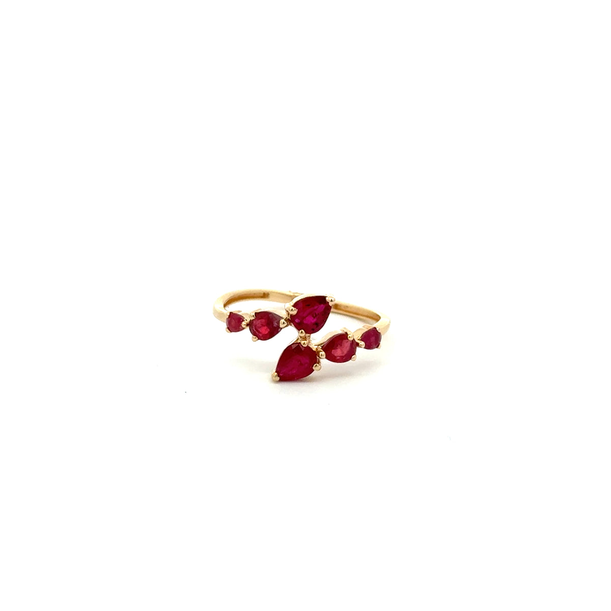 Anillo Rubíes tipo Bypass