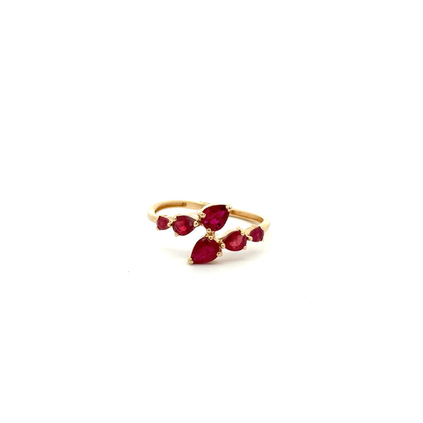 Anillo Rubíes tipo Bypass