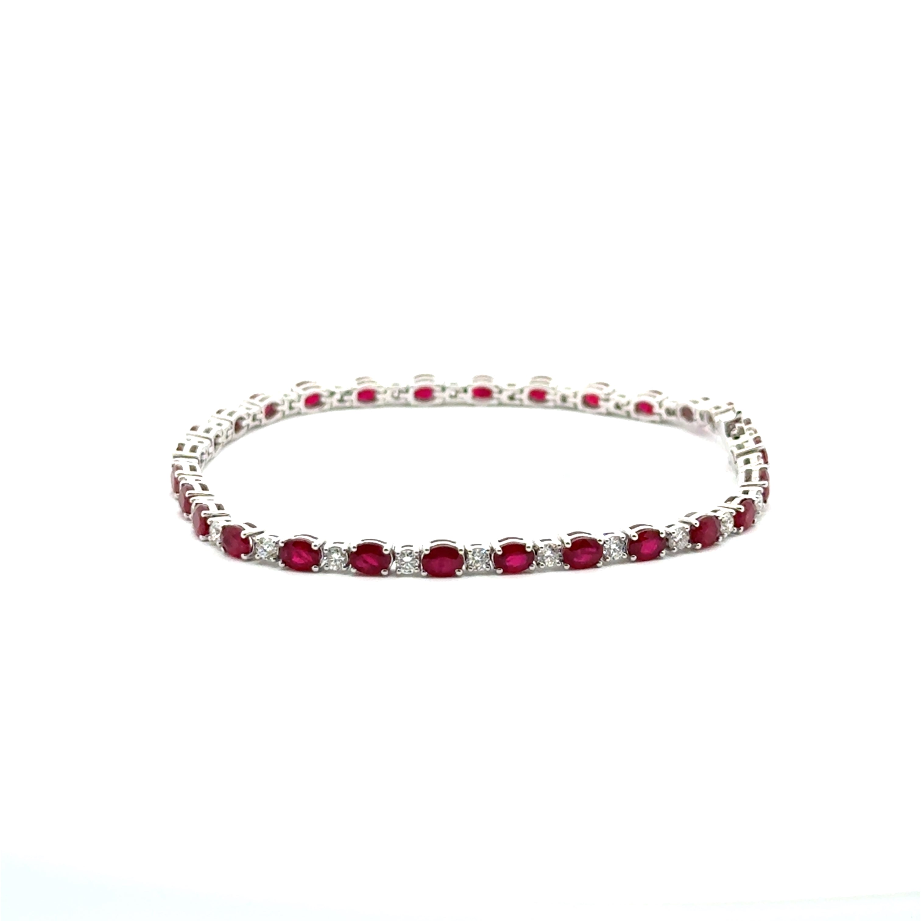 Pulsera Tennis de Rubís y Diamantes