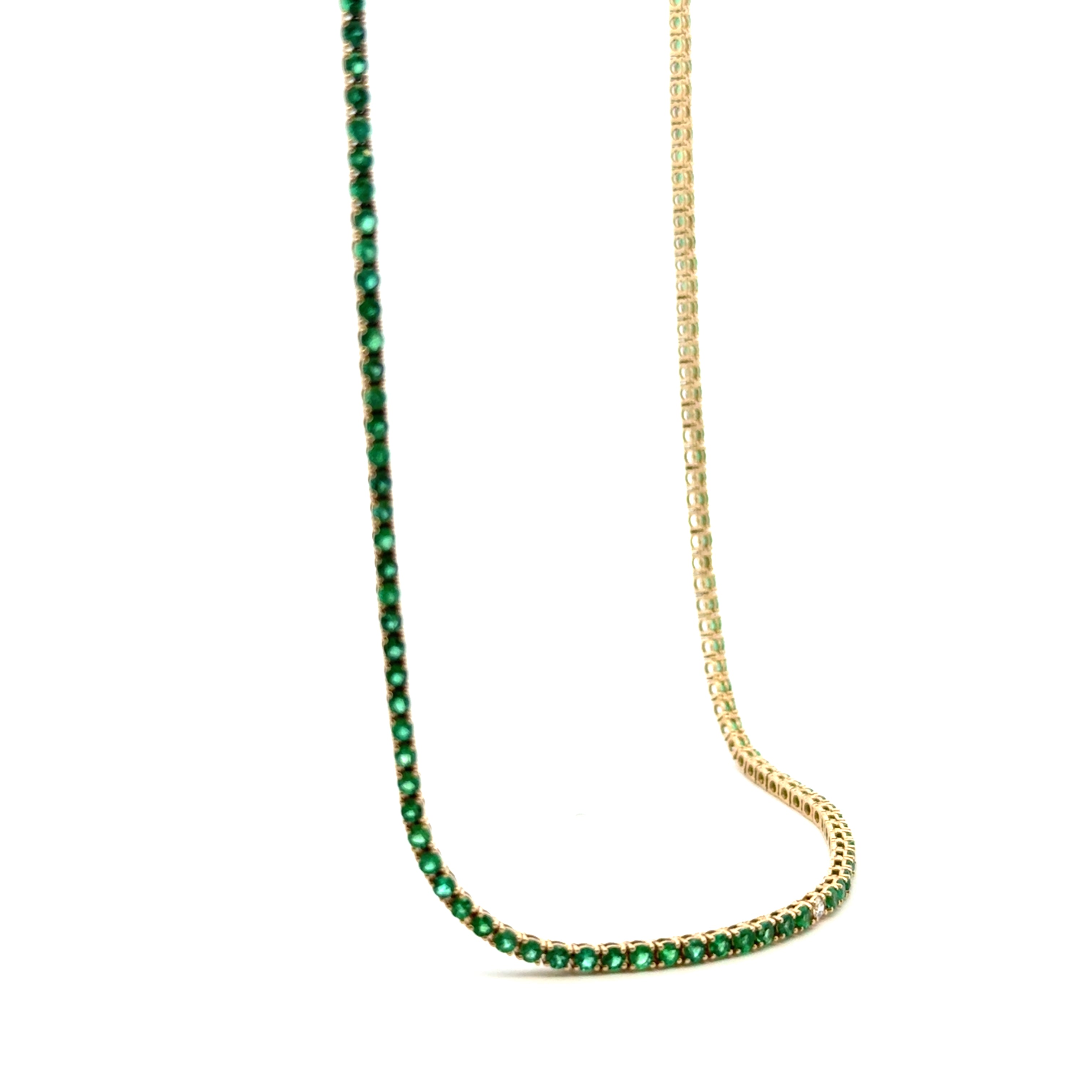 Collar Tennis Esmeraldas y Diamantes