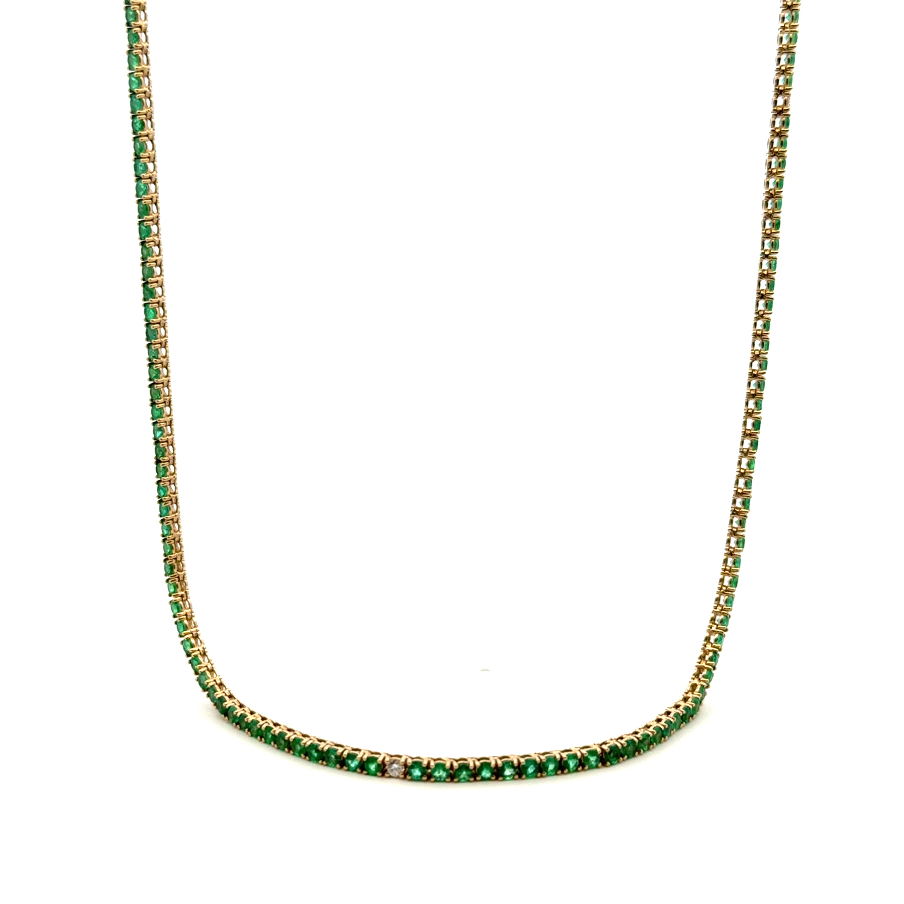 Collar Tennis Esmeraldas y Diamantes