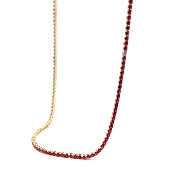 Collar Tennis Rubí con Diamantes (FINAL SALE)