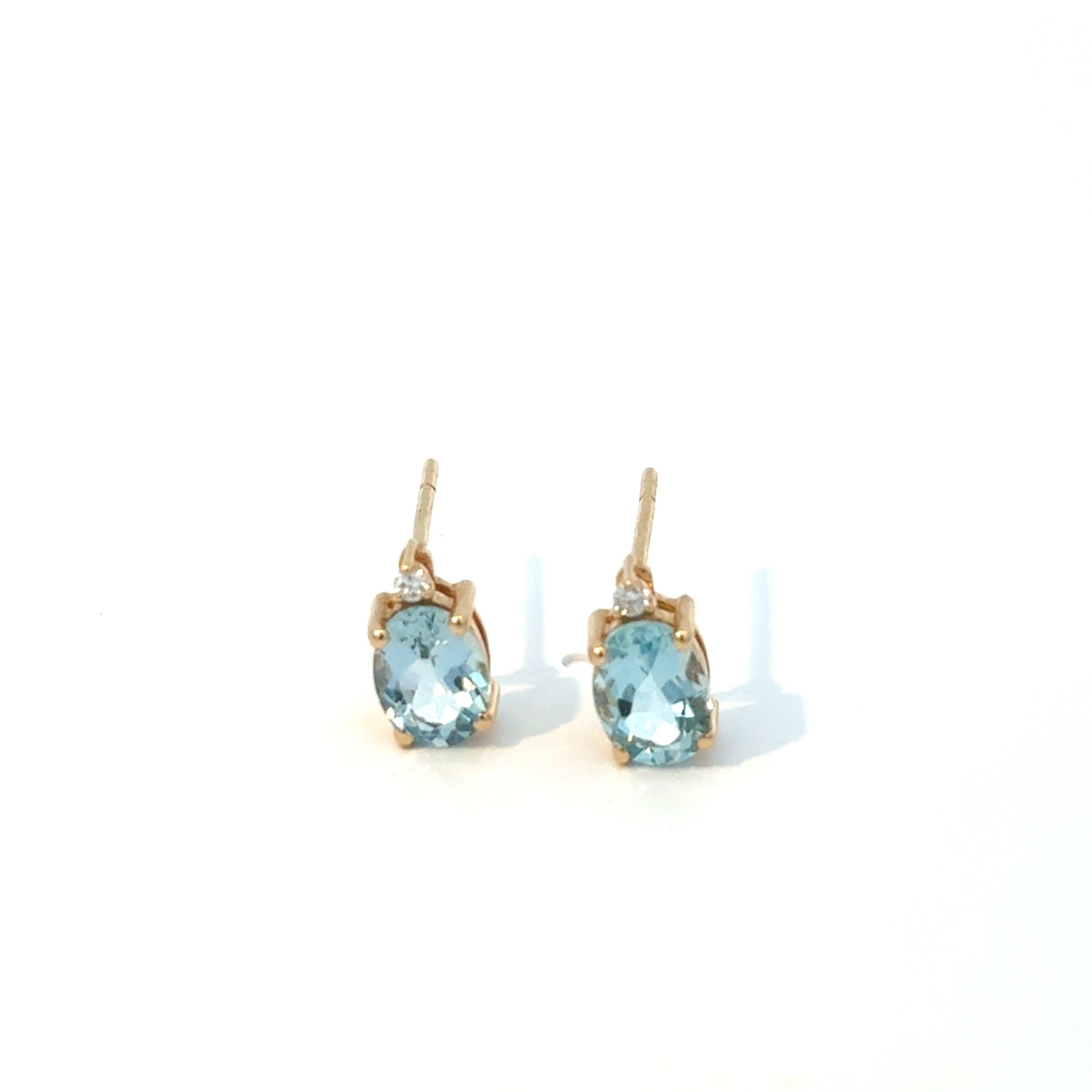 Aretes Aguamarina y Diamante