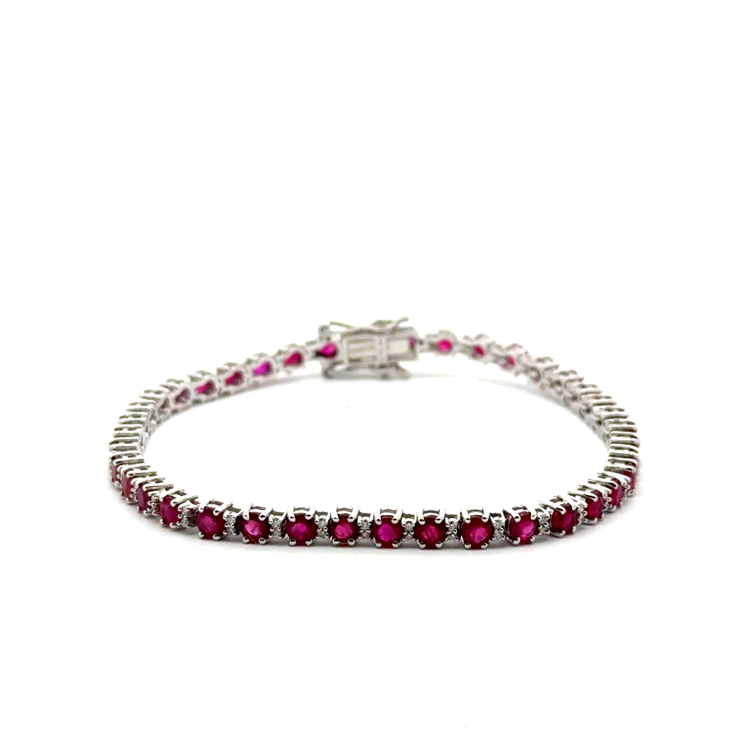 Pulsera Tennis Rubís y Diamantes