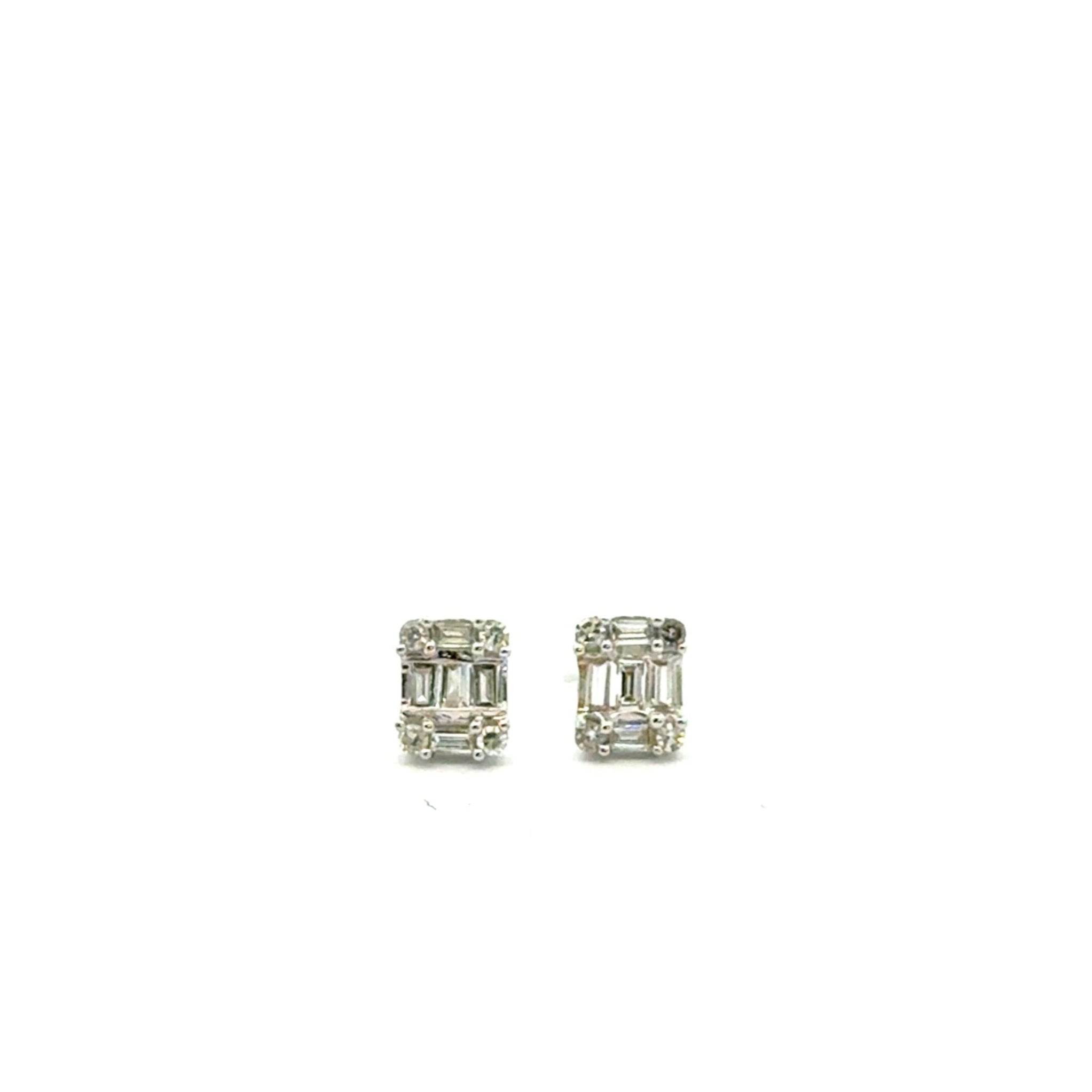 Aretes Ilusión Rectangular de Diamantes
