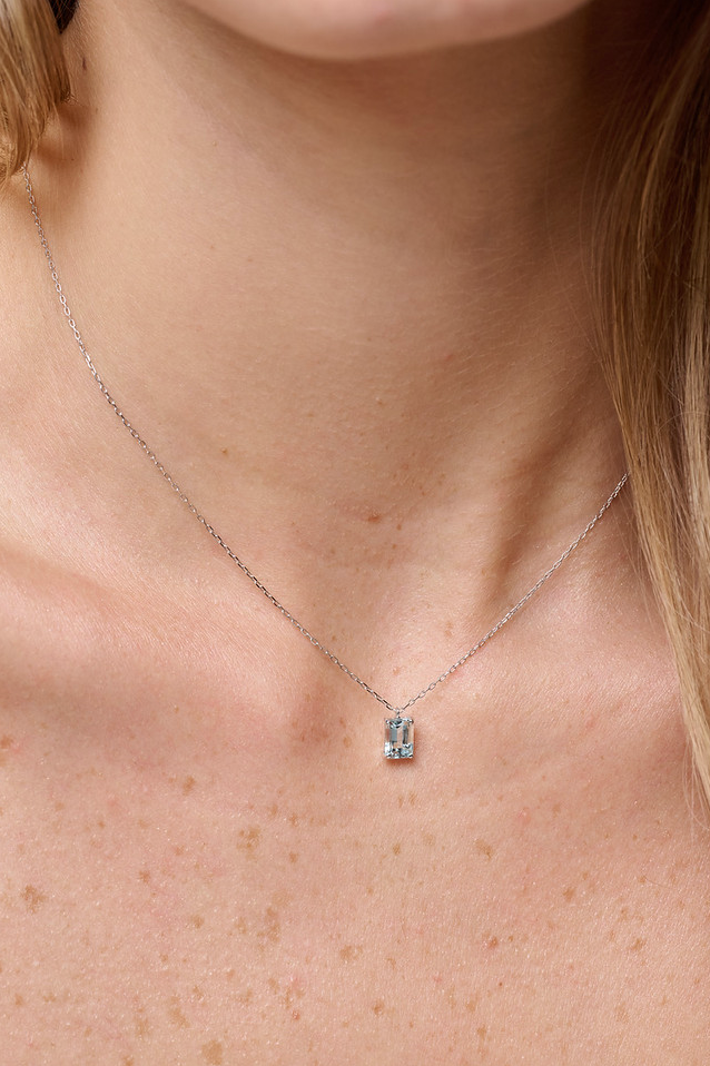 Collar Aguamarina Rectangular