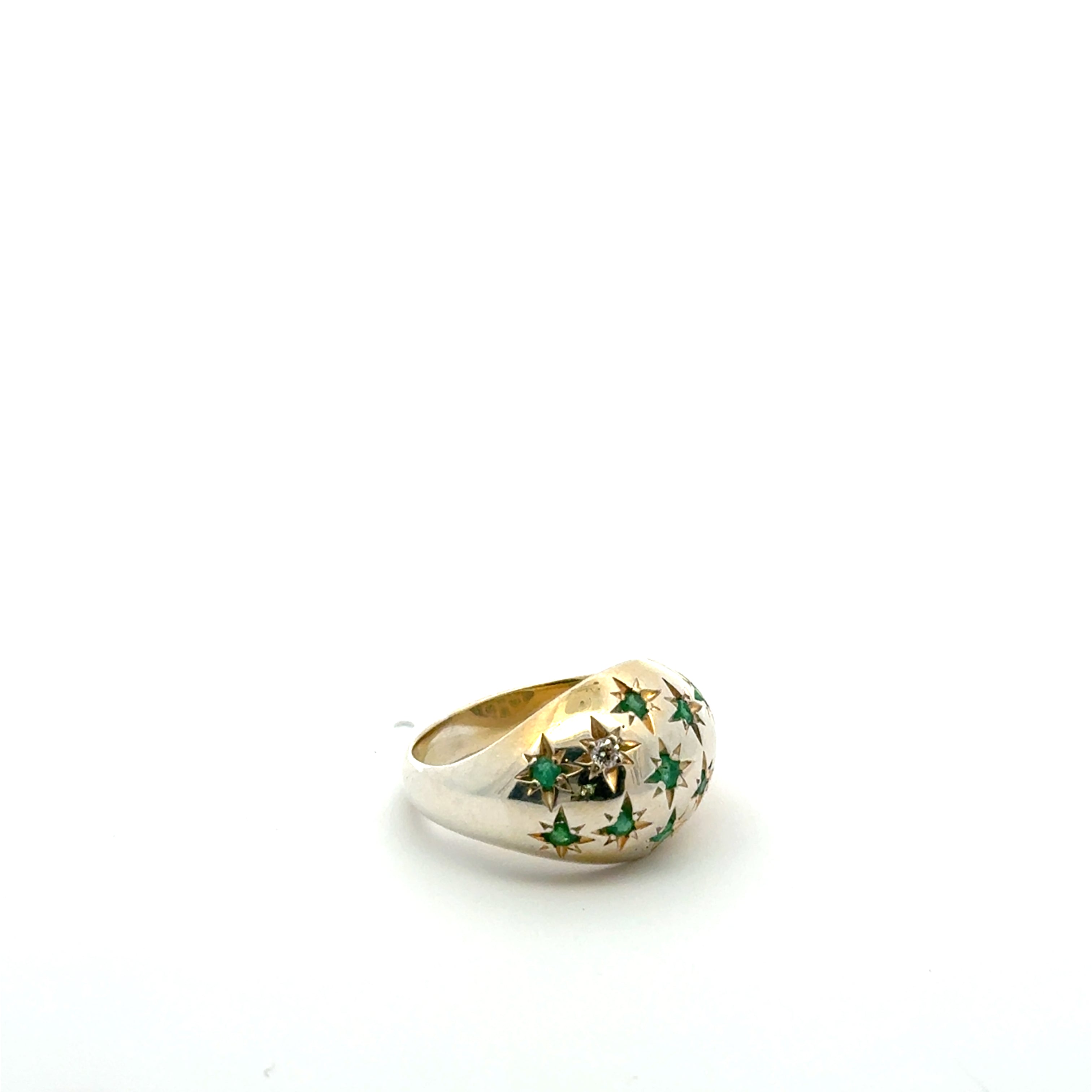Anillo Bombé Esmeralda