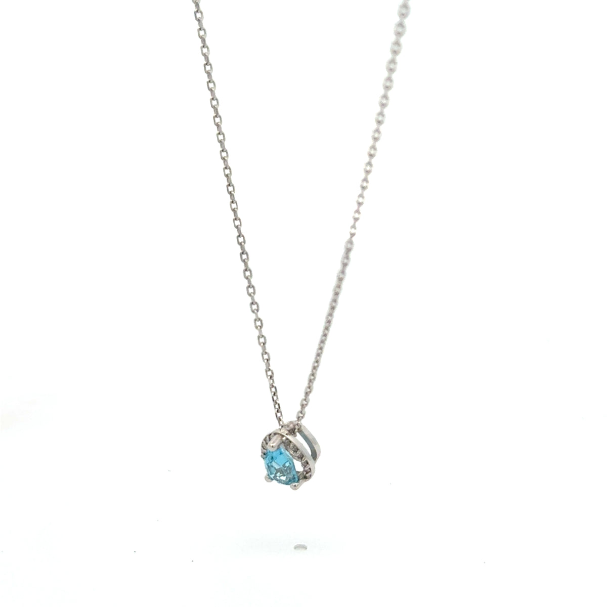 Dije Topacio con Halo Diamantes Oro Blanco