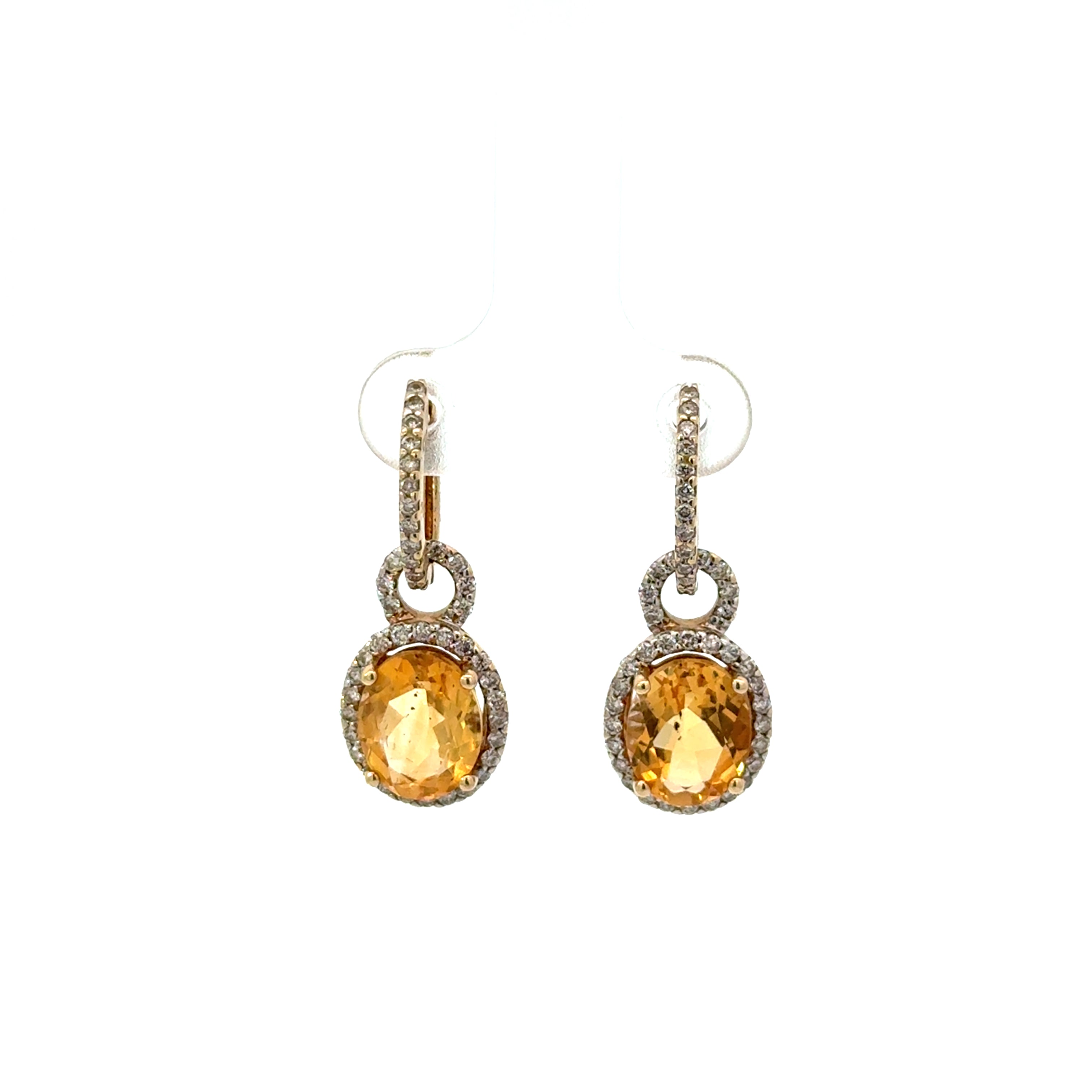 Aretes de Citrinas con Diamantes