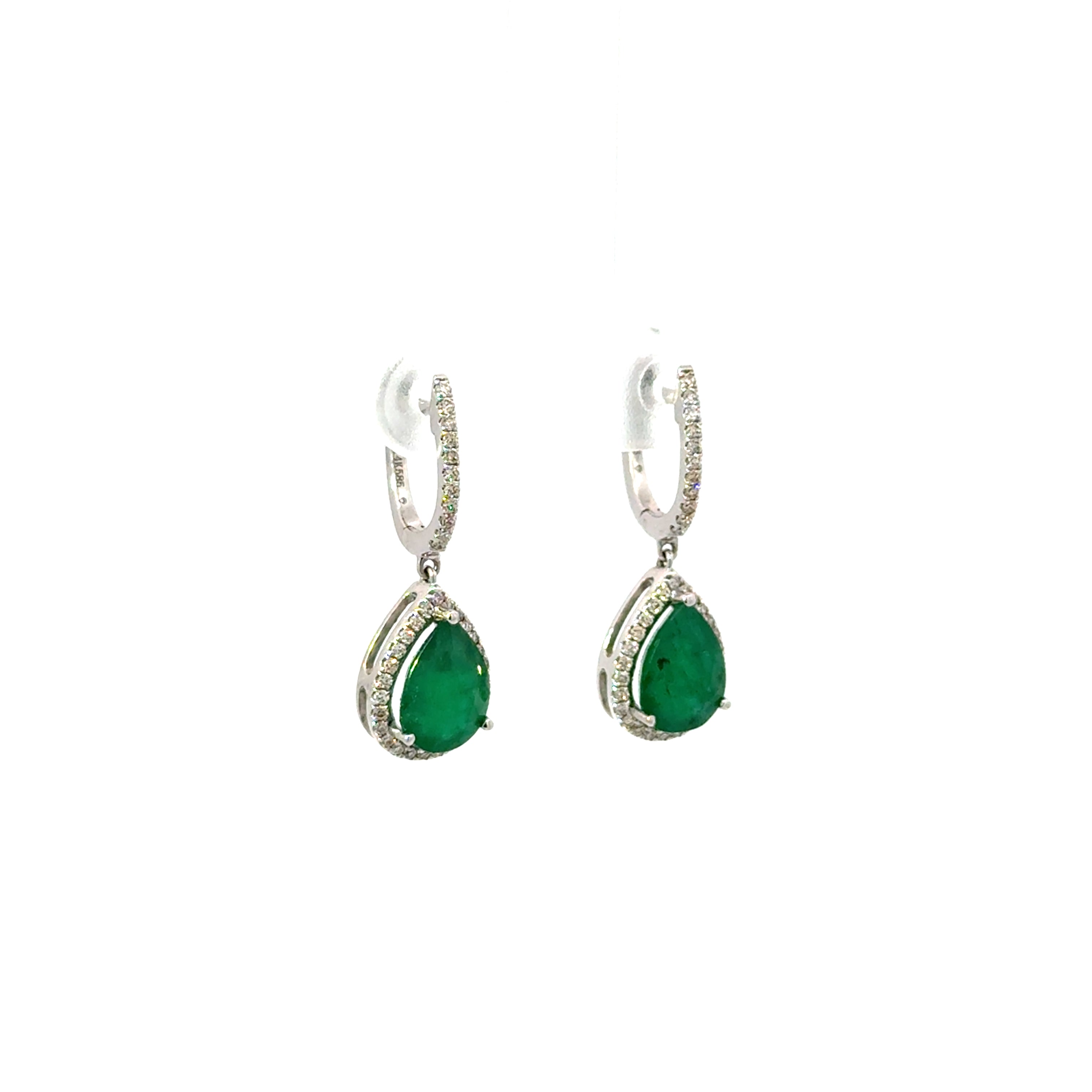 Aretes Gota Esmeralda con Diamantes