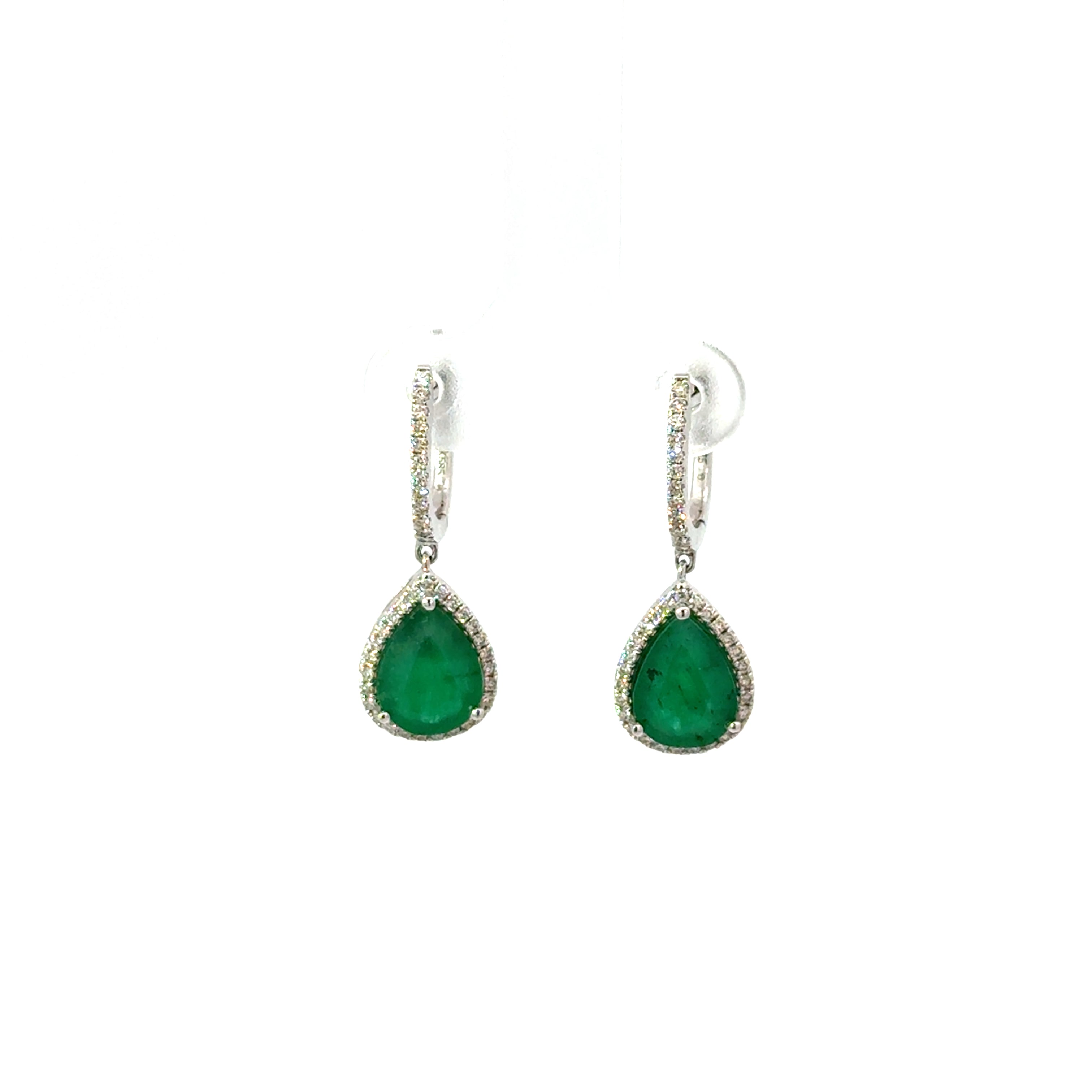 Aretes Gota Esmeralda con Diamantes