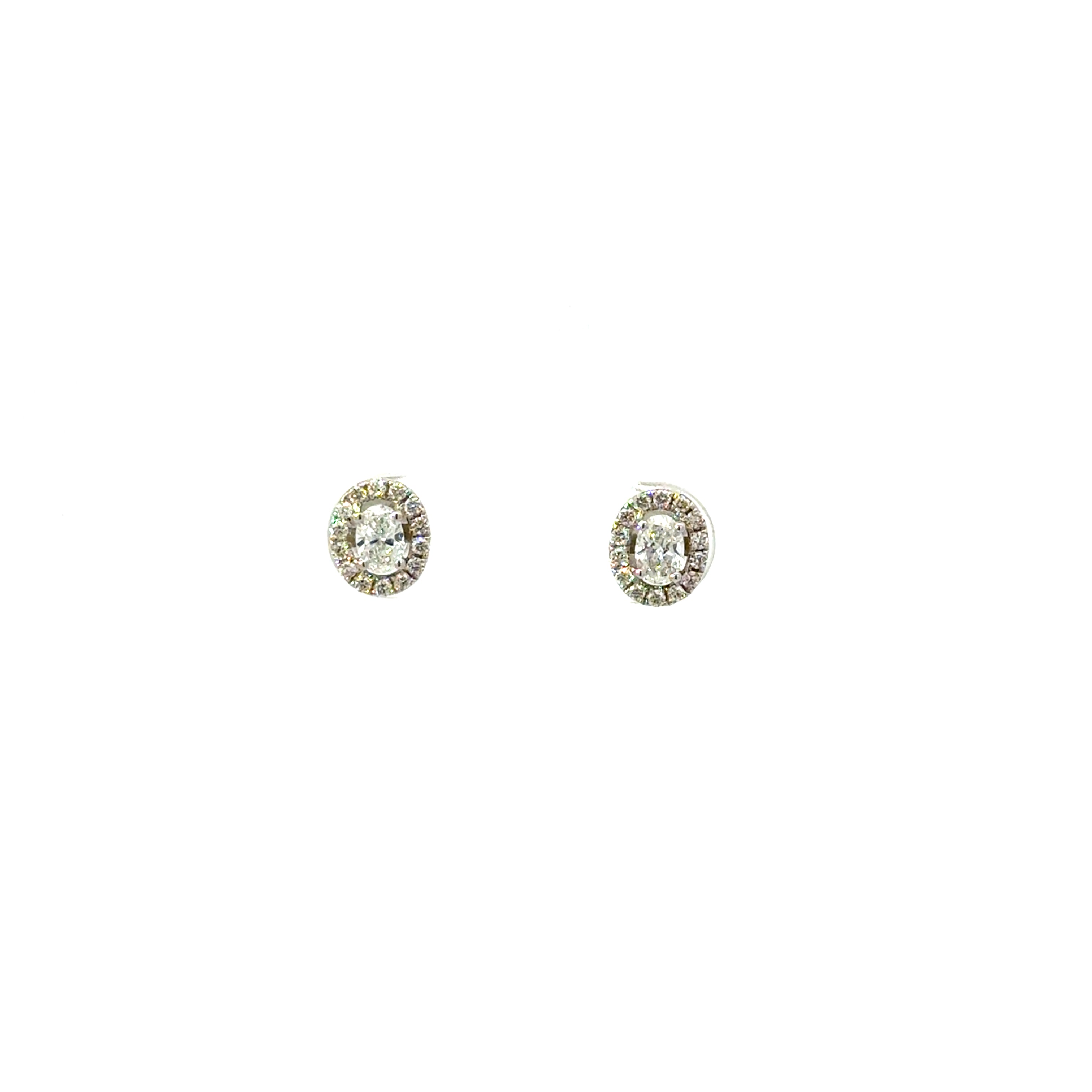 Aretes Diamante Ovalado con Halo Diamantes
