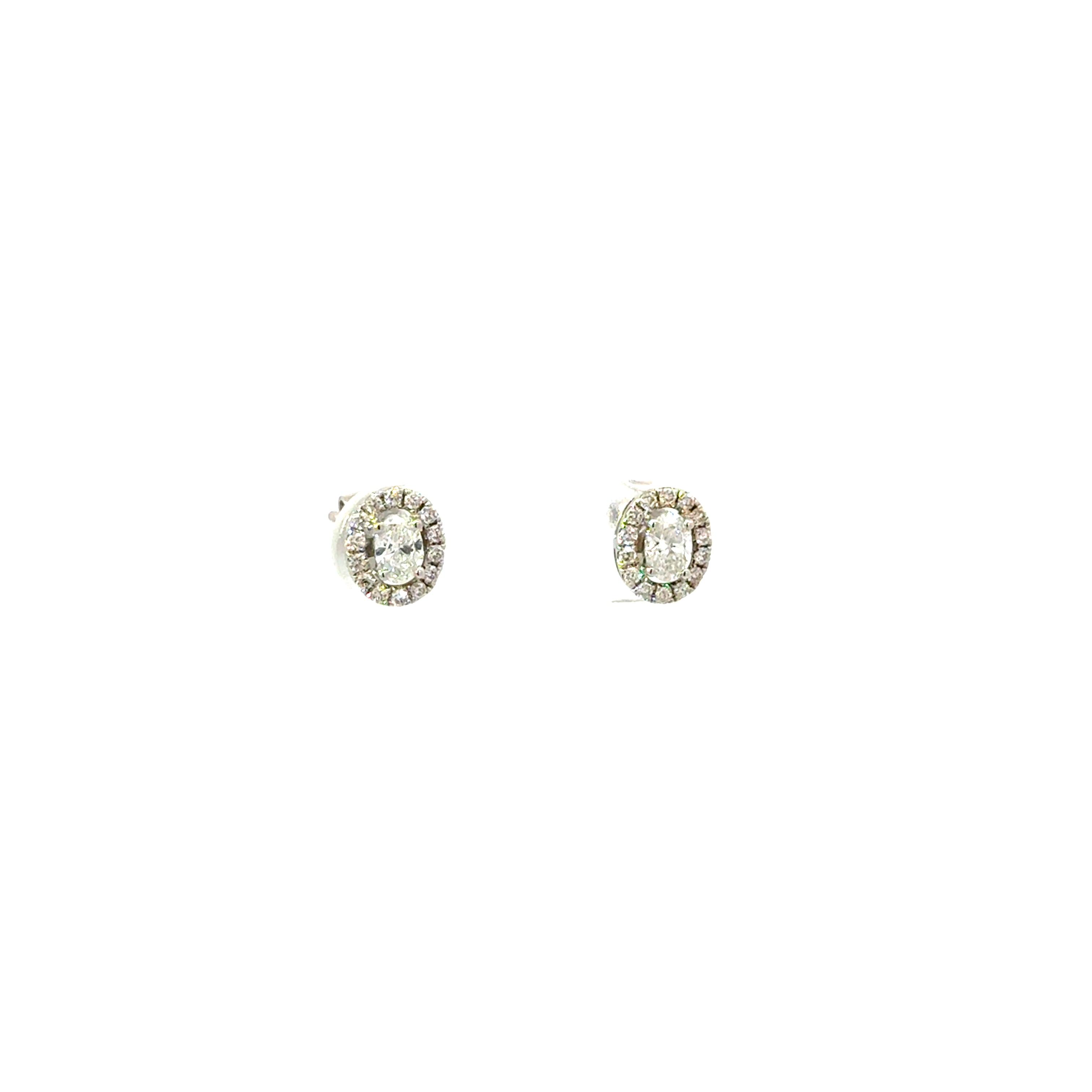 Aretes Diamante Ovalado con Halo Diamantes