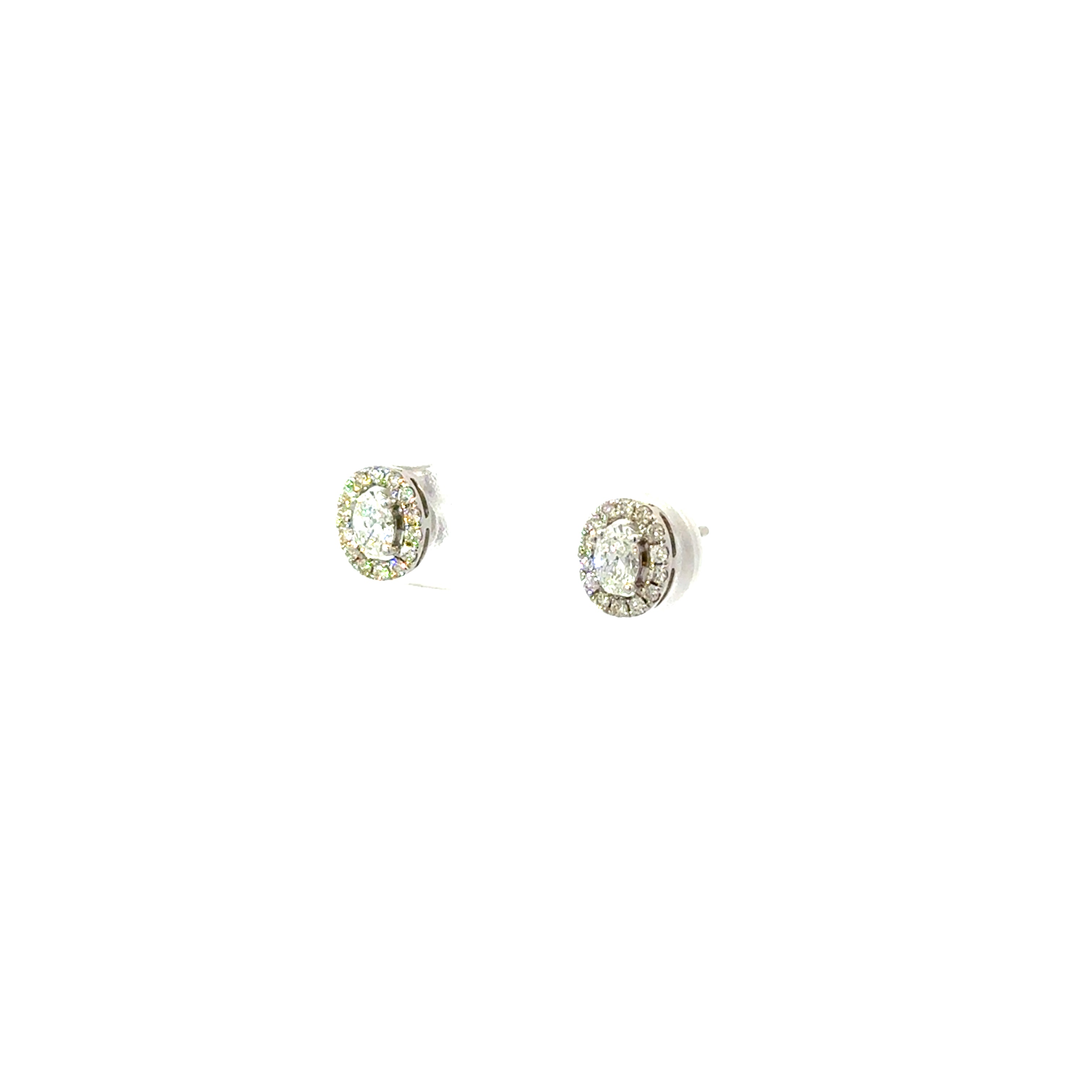 Aretes Diamante Ovalado con Halo Diamantes