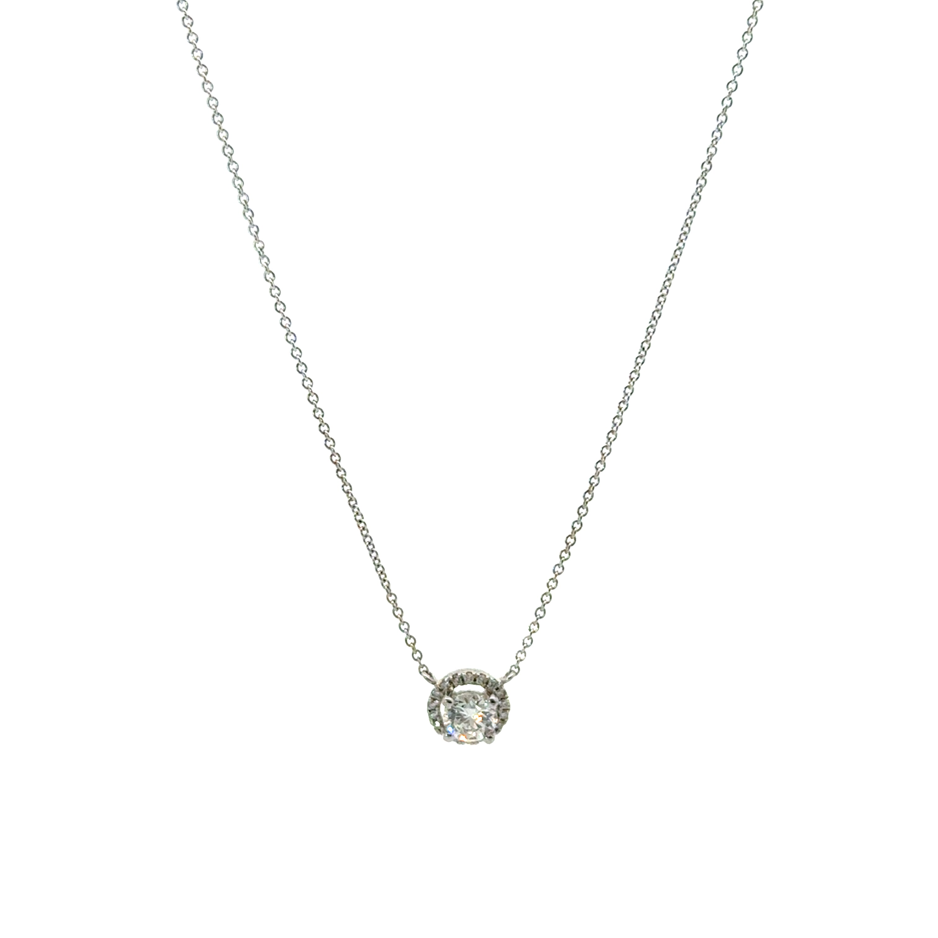 Collar Diamante con Halo Diamantes