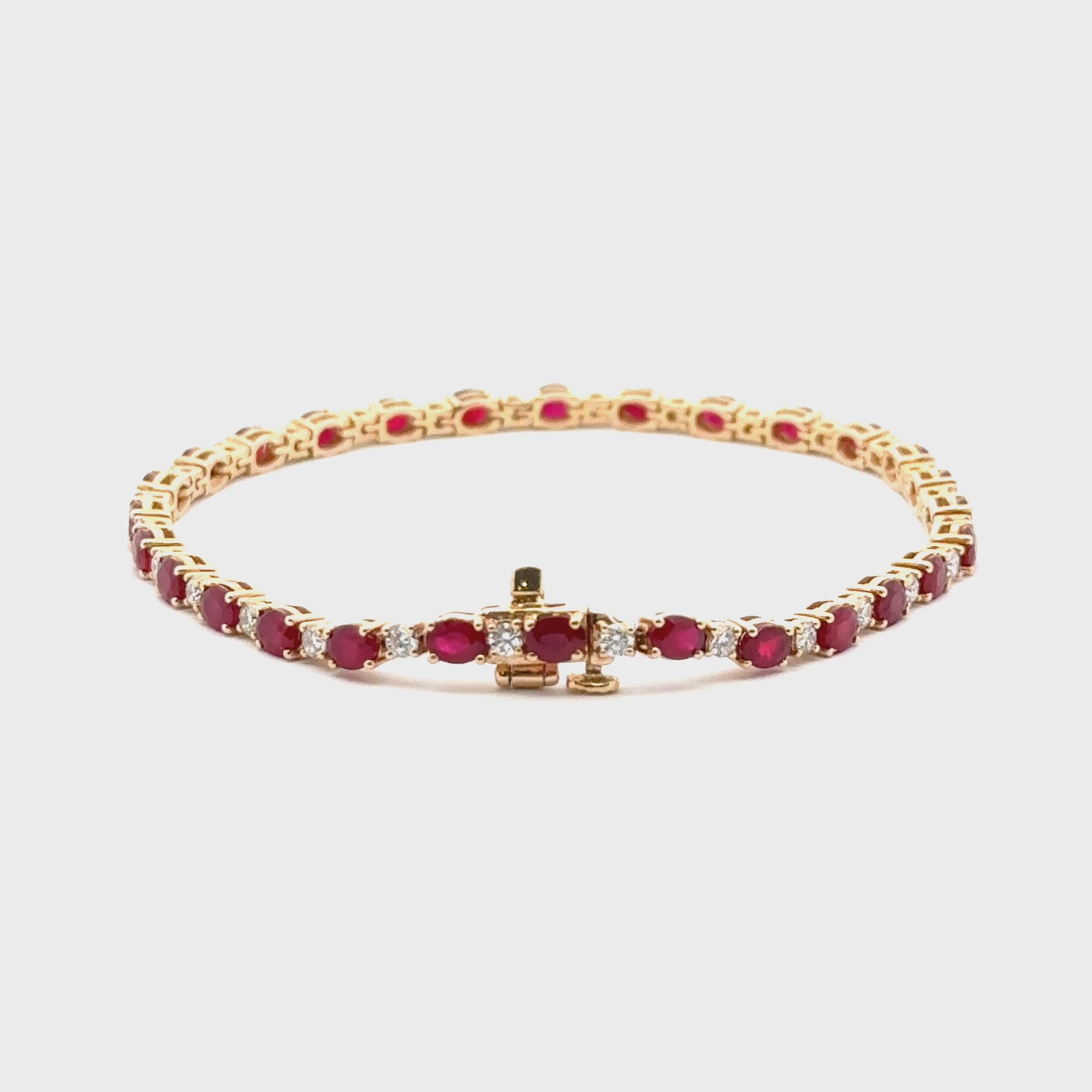 Pulsera Tennis Rubís y Diamantes