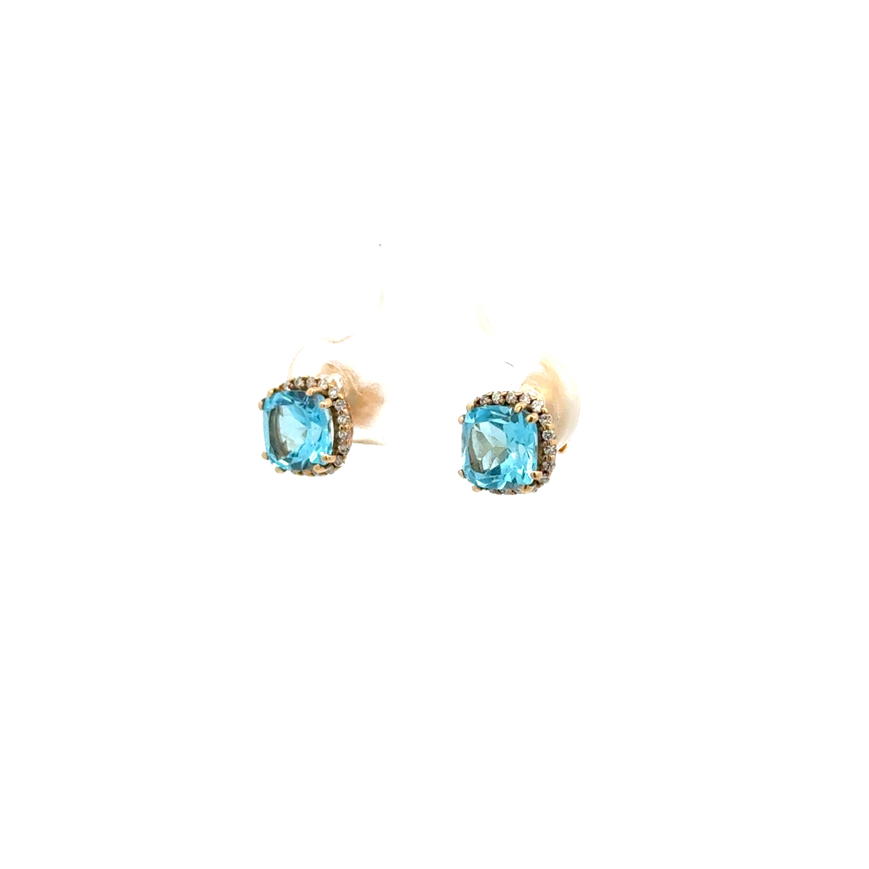 Aretes Topacio con Halo de Diamantes