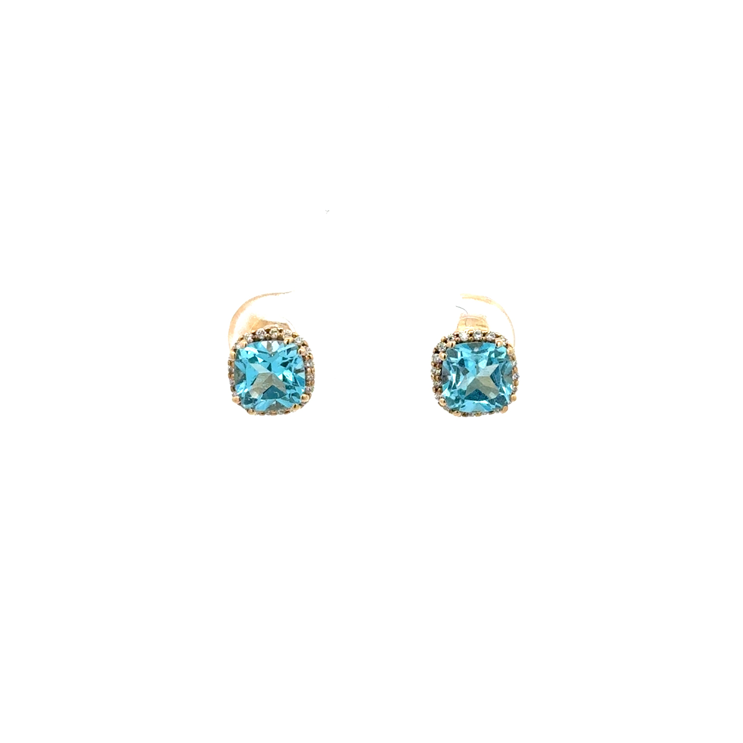 Aretes Topacio con Halo de Diamantes