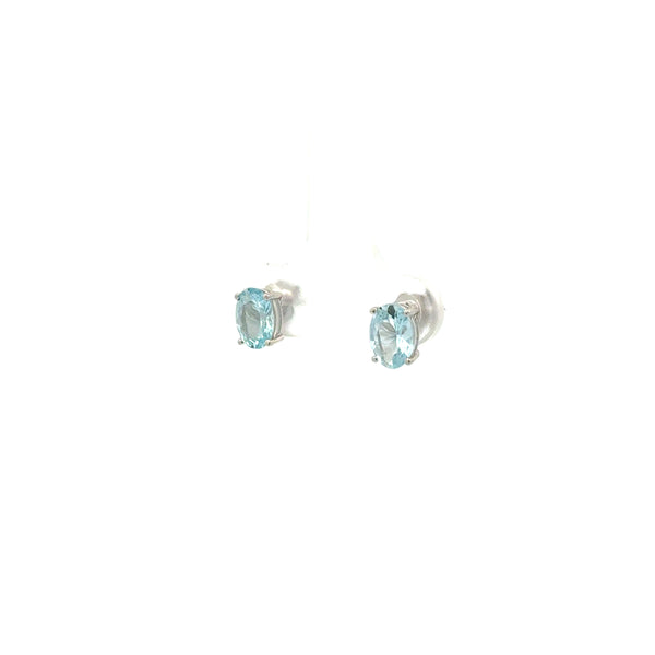 Aretes de Aguamarina Solitaria