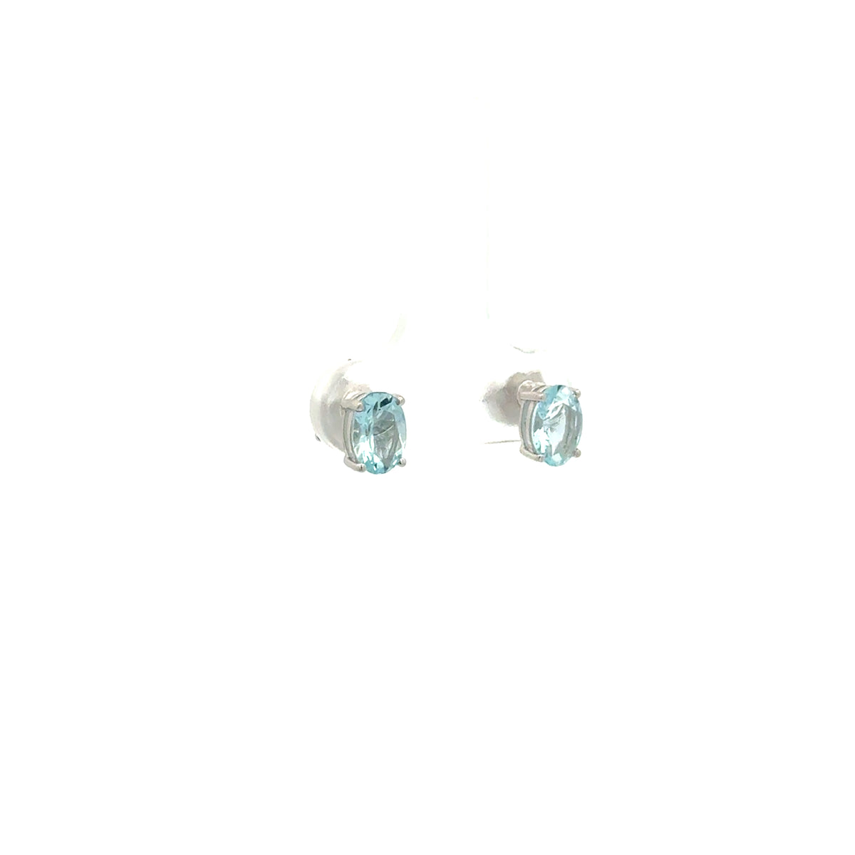 Aretes de Aguamarina Solitaria