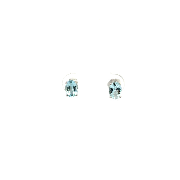 Aretes de Aguamarina Solitaria