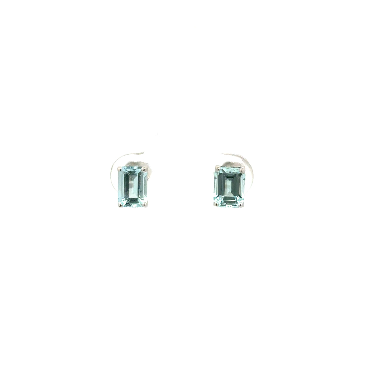 Aretes Aguamarina Rectangulares