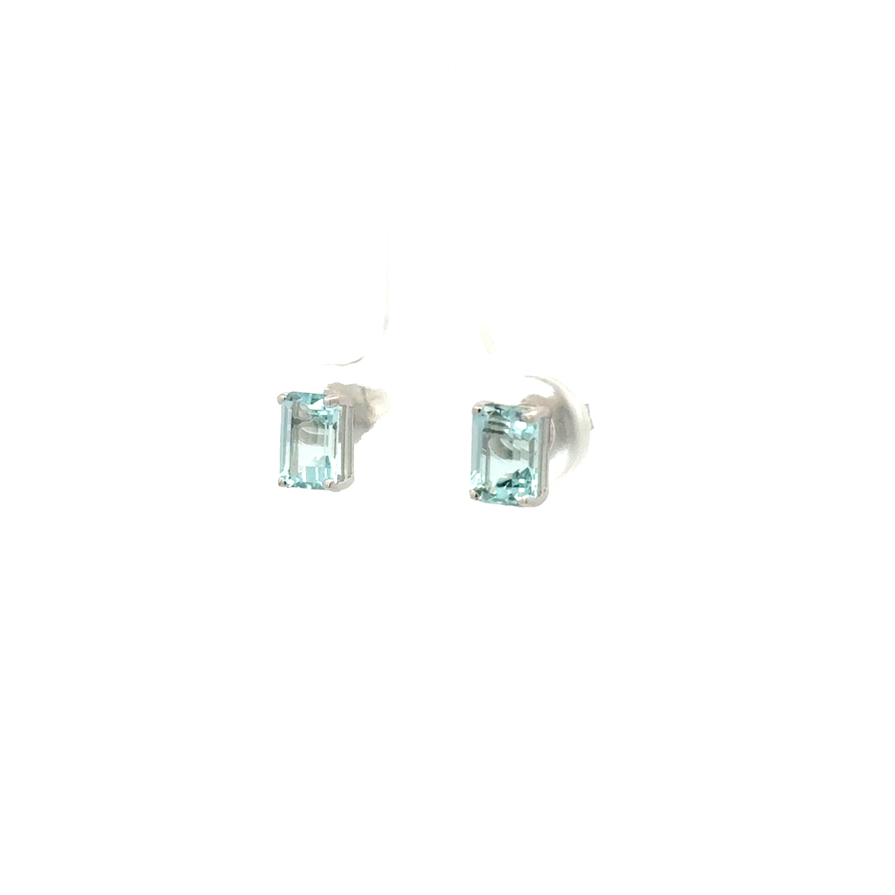 Aretes Aguamarina Rectangulares