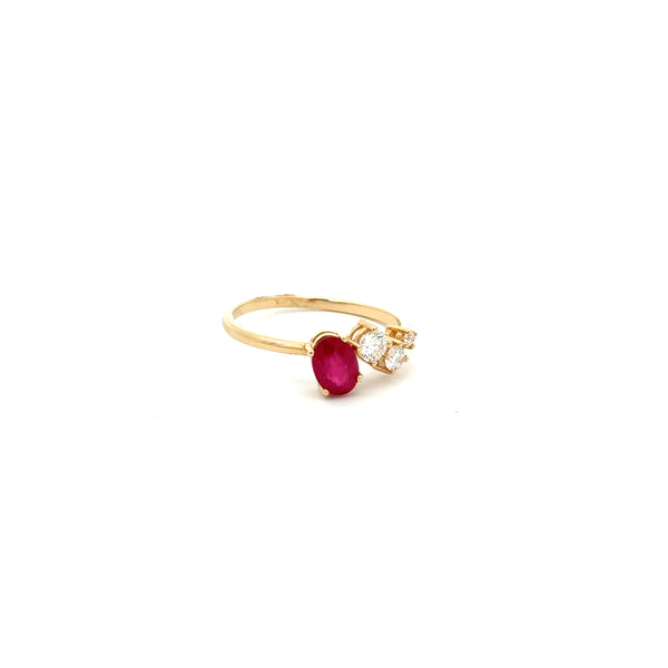 Anillo Toi et Moi Rubí y Diamantes