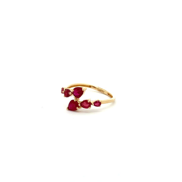 Anillo Rubíes tipo Bypass
