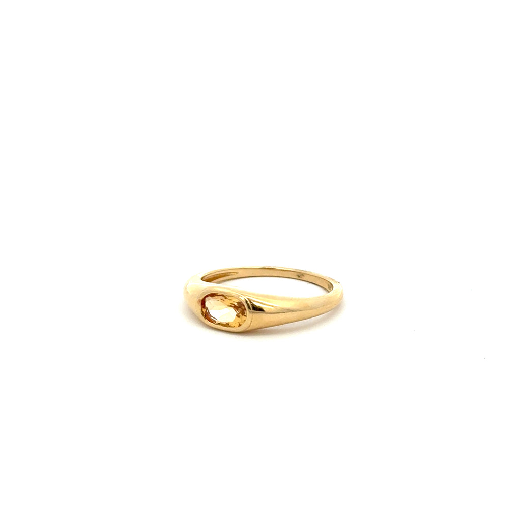 Anillo Citrina Tipo Signet