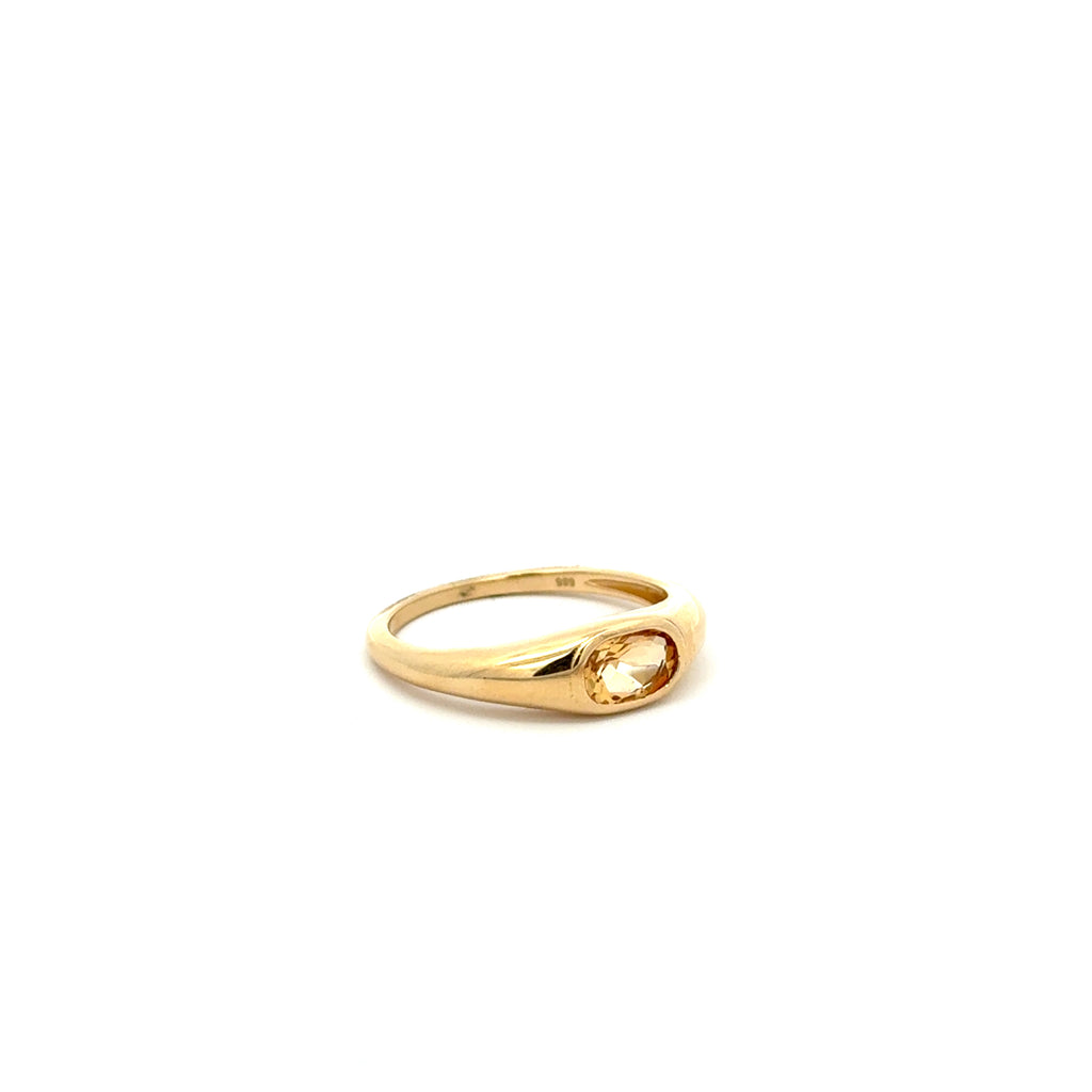 Anillo Citrina Tipo Signet