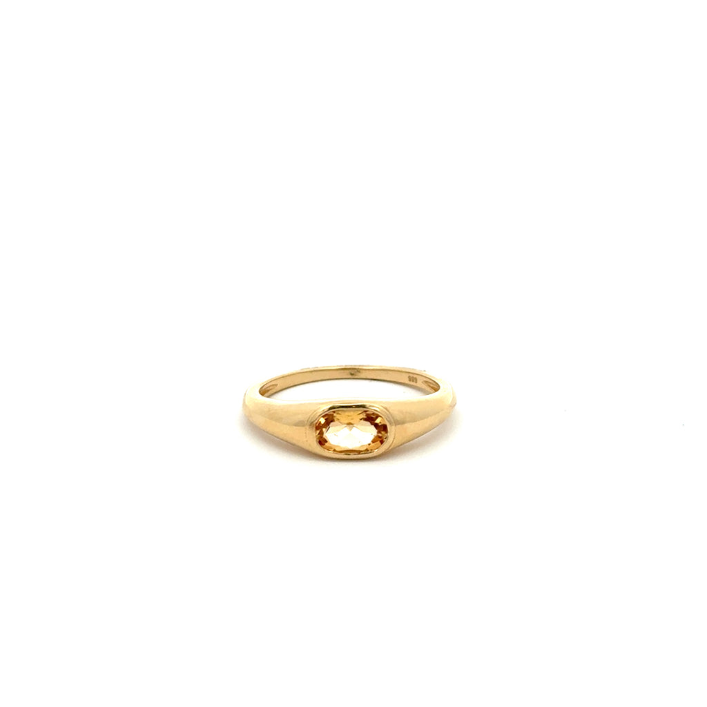 Anillo Citrina Tipo Signet