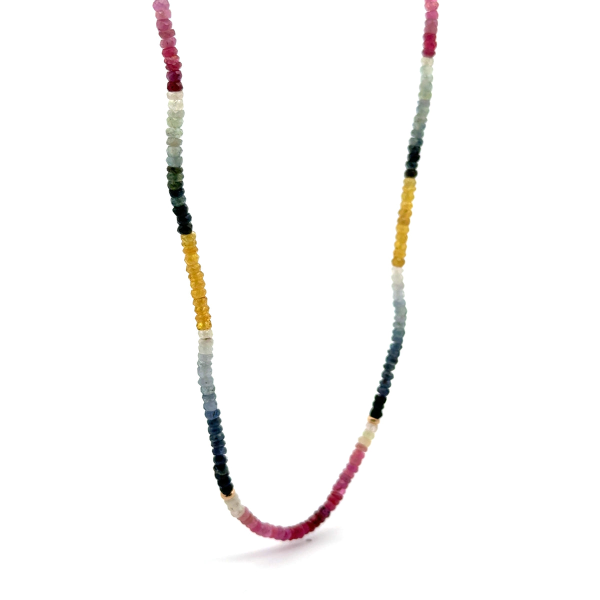 Collar Zafiros Multicolor Rondel con Oro