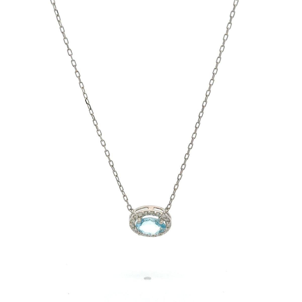 Collar Aguamarina con Halo
