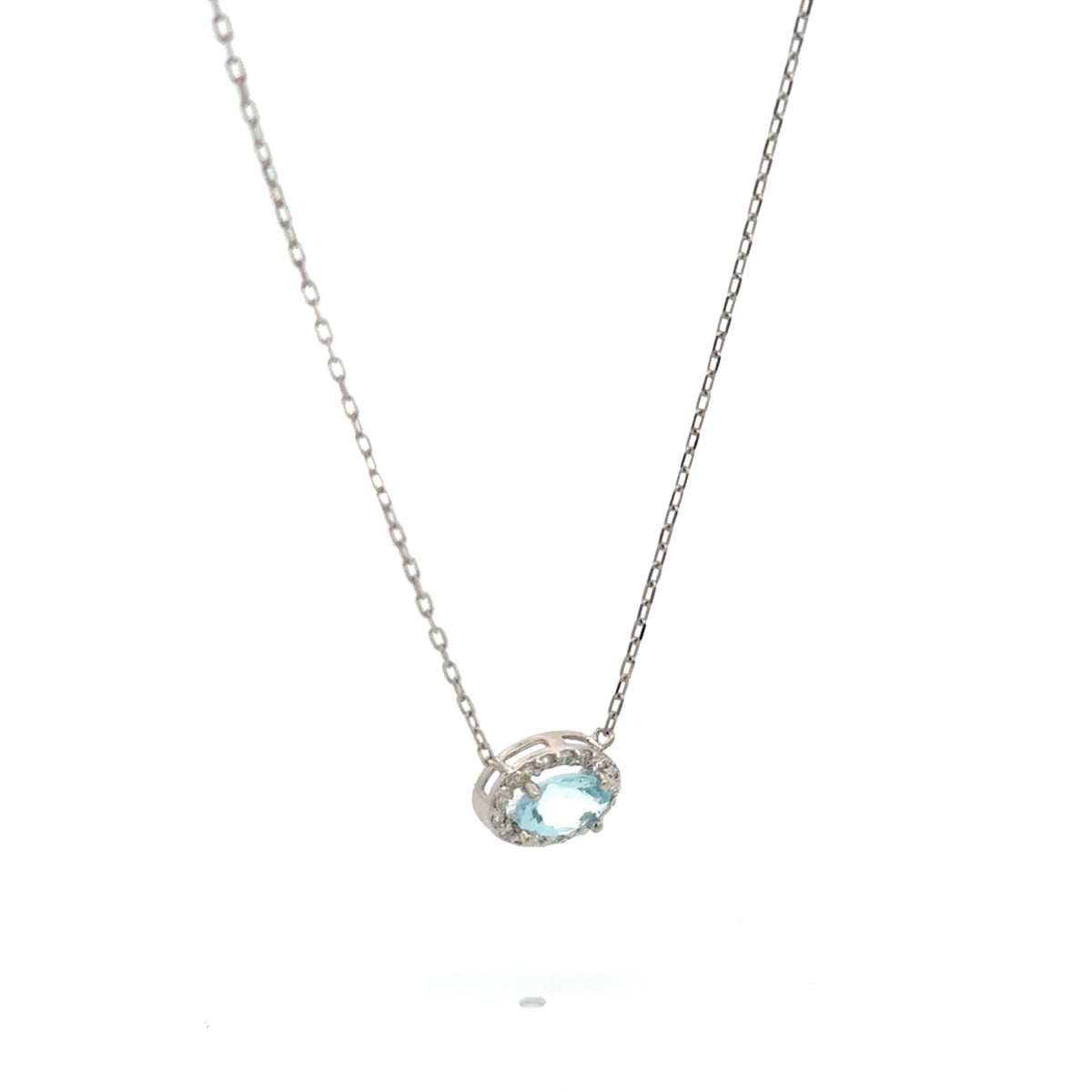 Collar Aguamarina con Halo