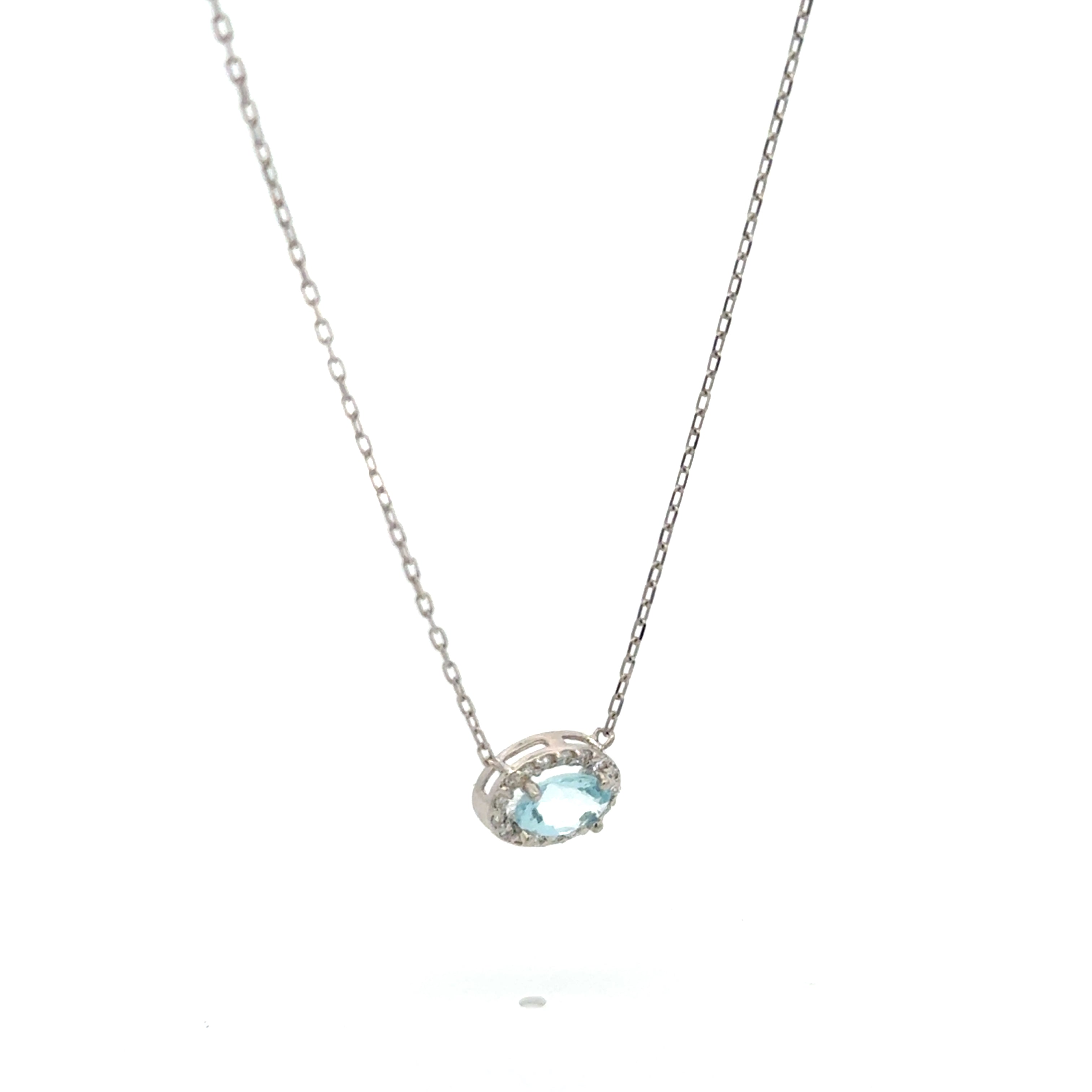 Collar Aguamarina con Halo