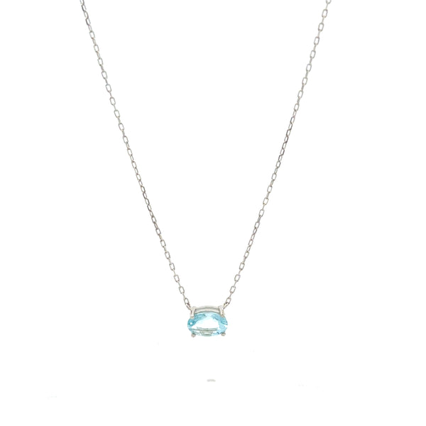 Collar Aguamarina Ovalada