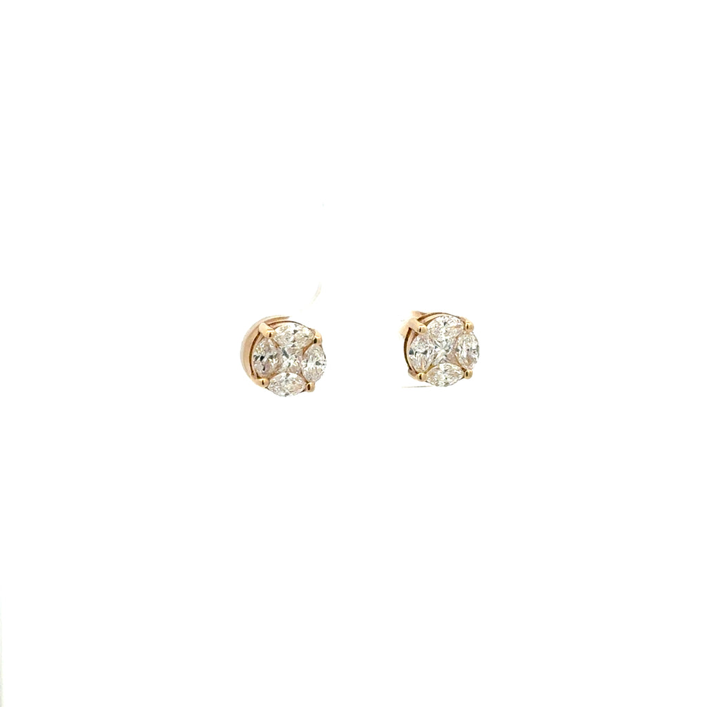 Aretes Ilusión Diamantes Redondos