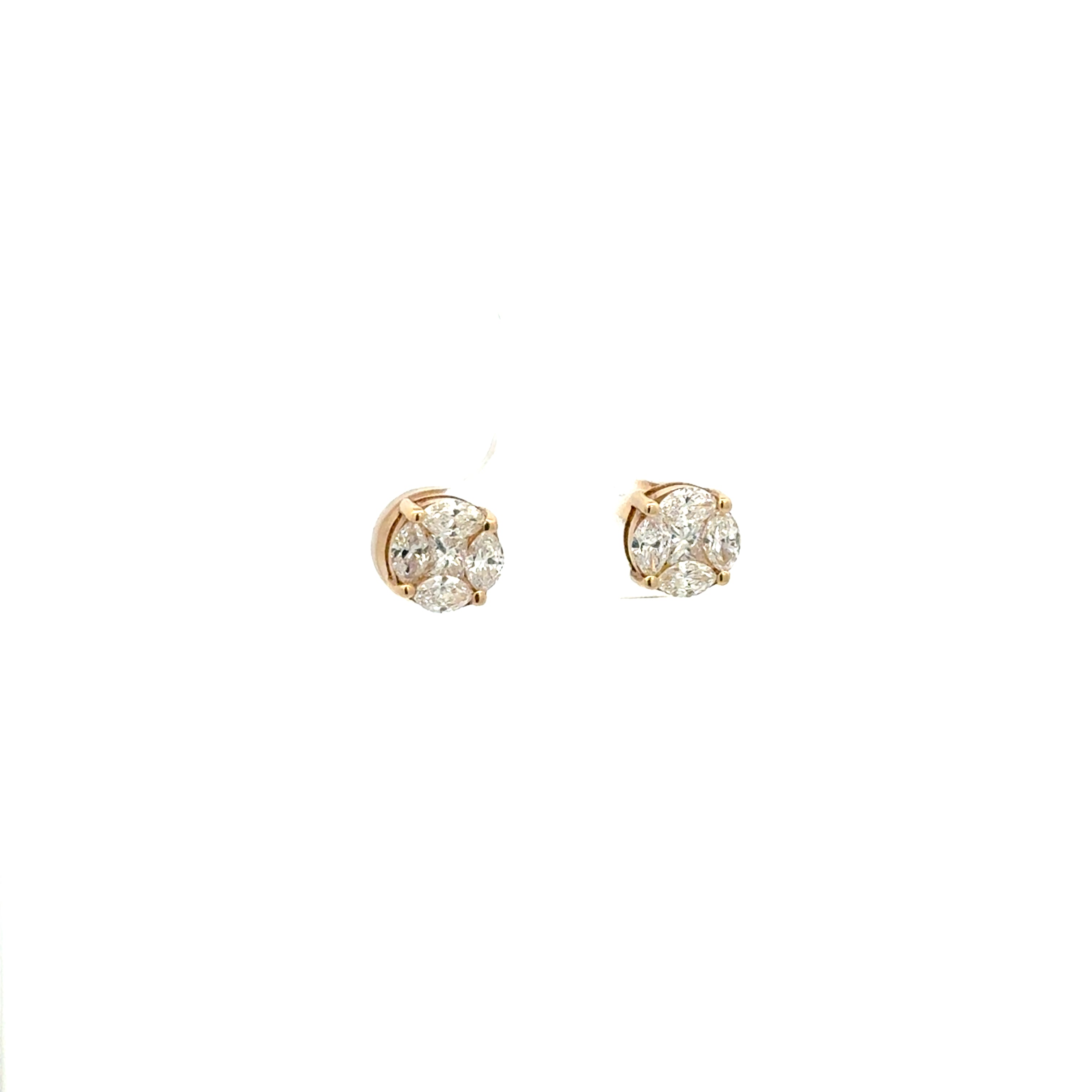 Aretes Ilusión Diamantes Redondos