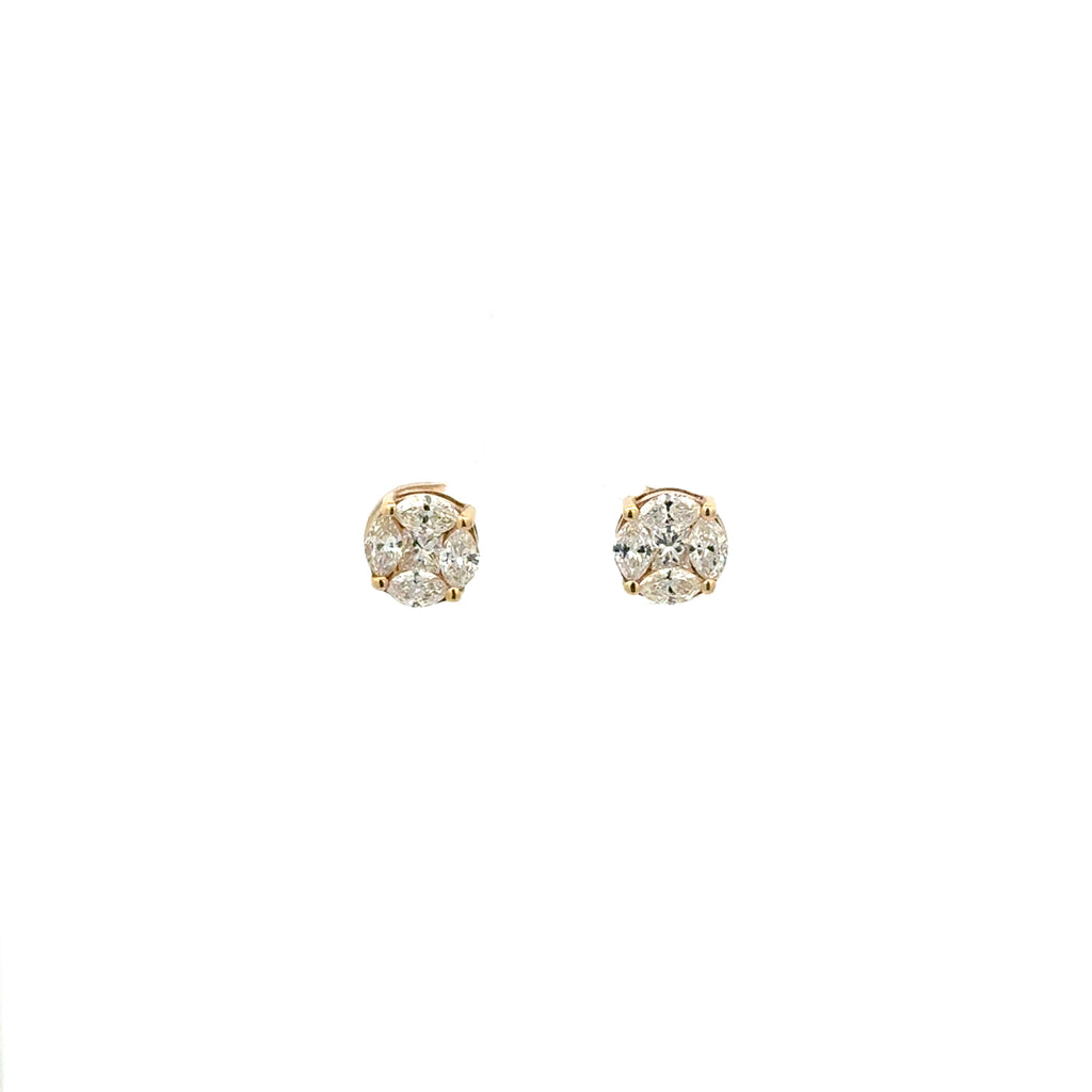 Aretes Ilusión Diamantes Redondos