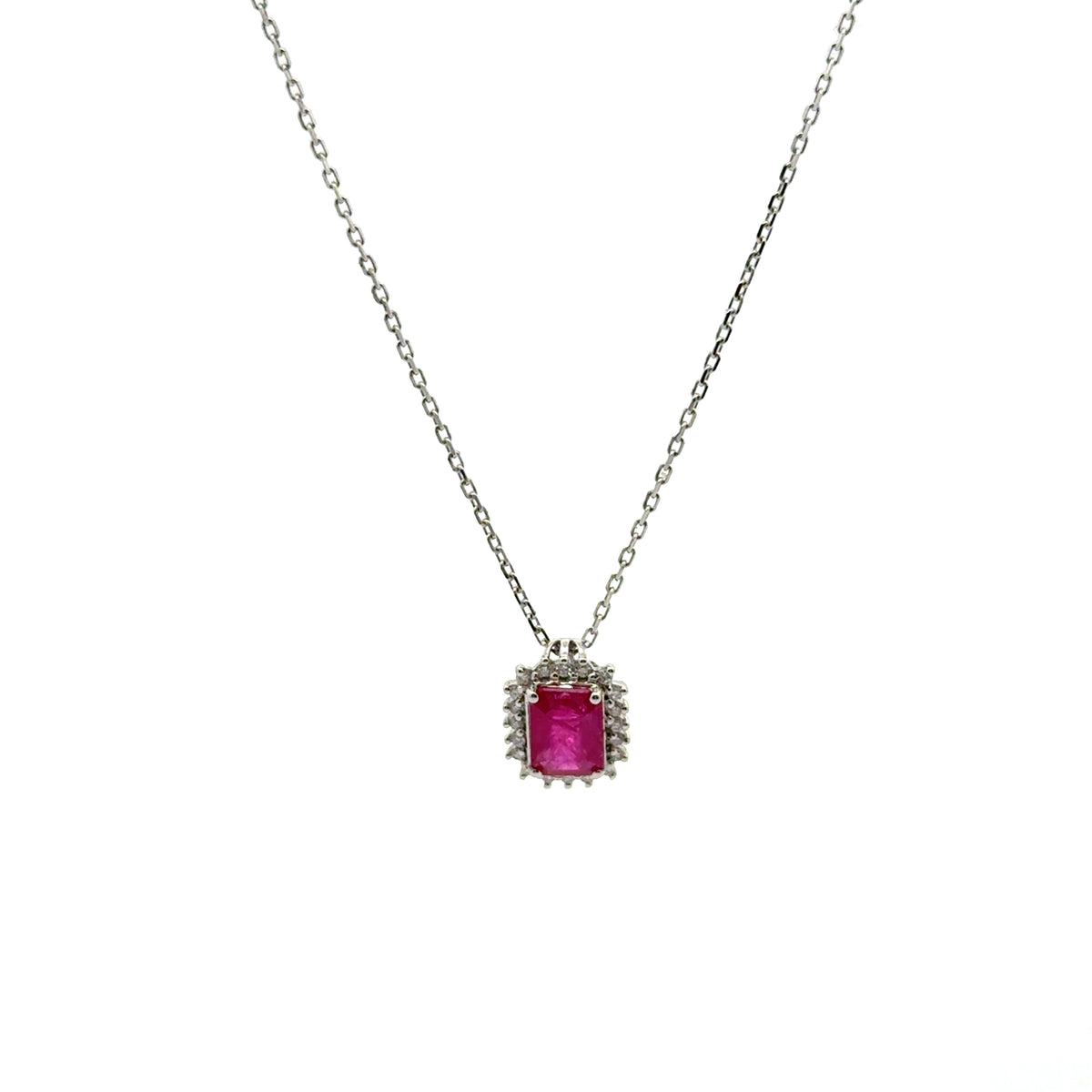 Set Rubís Con Halo Diamantes