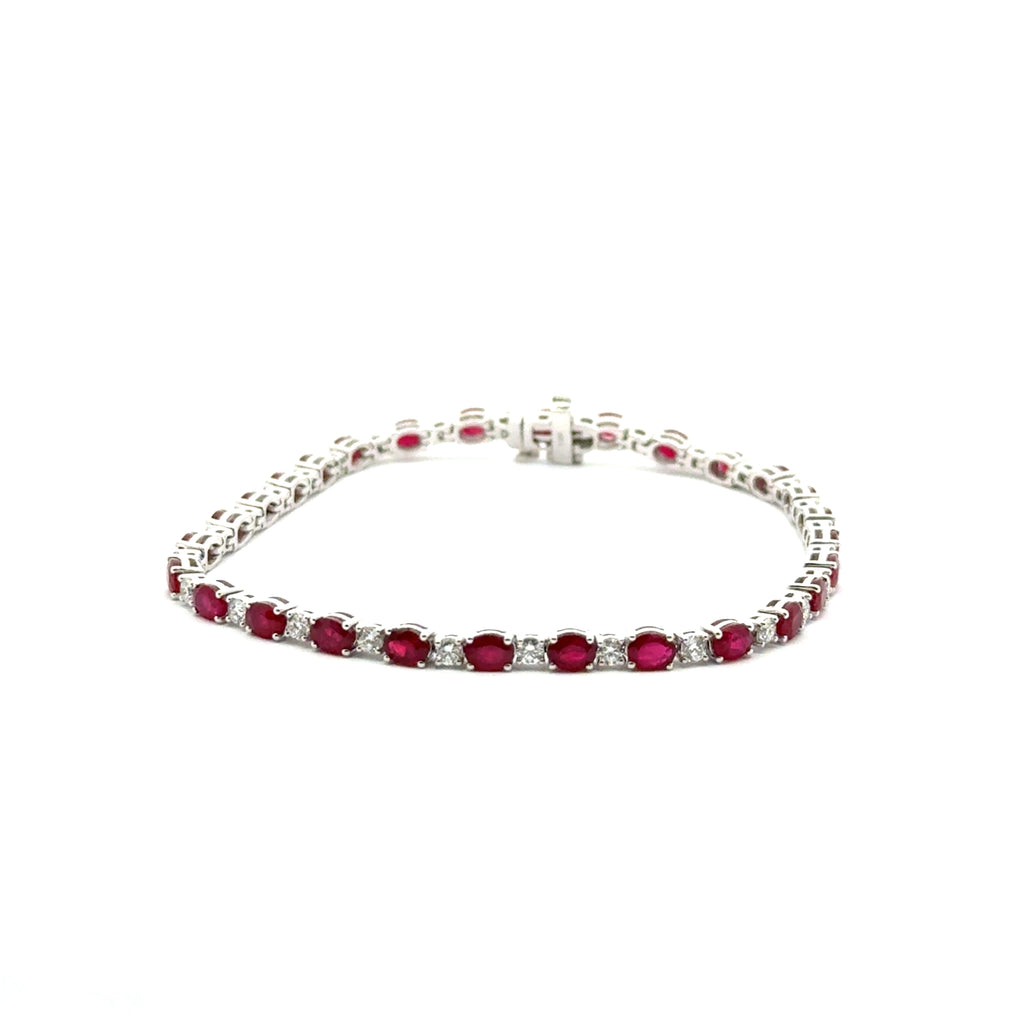 Pulsera Tennis de Rubís y Diamantes
