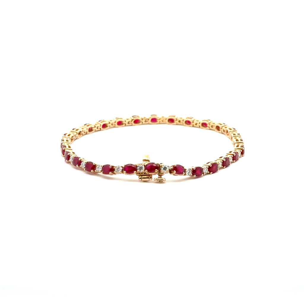 Pulsera Tennis Rubís y Diamantes