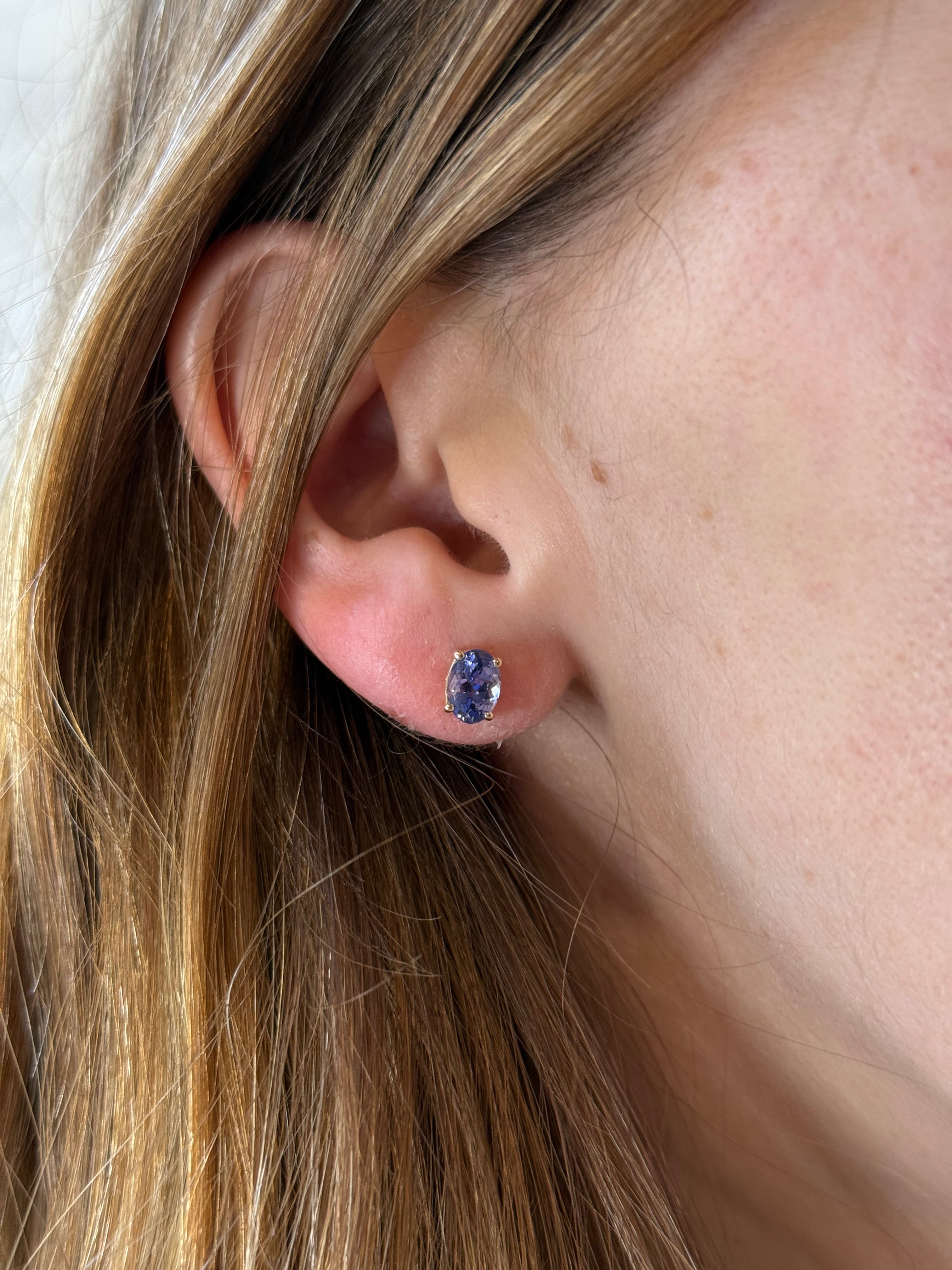 Aretes Tanzanita Solitaria