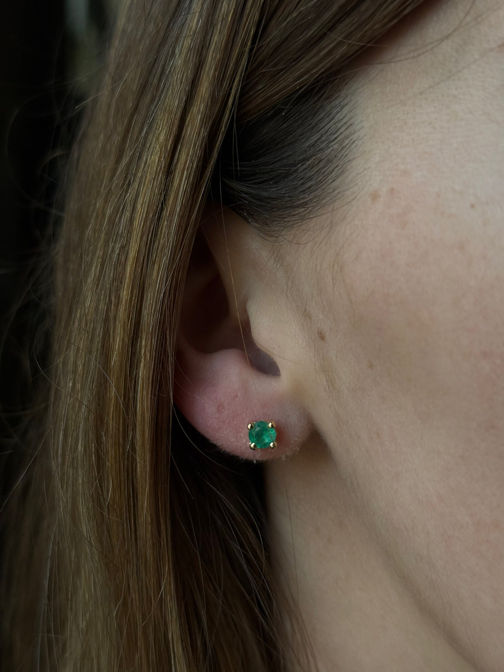 Aretes Redondos Esmeralda