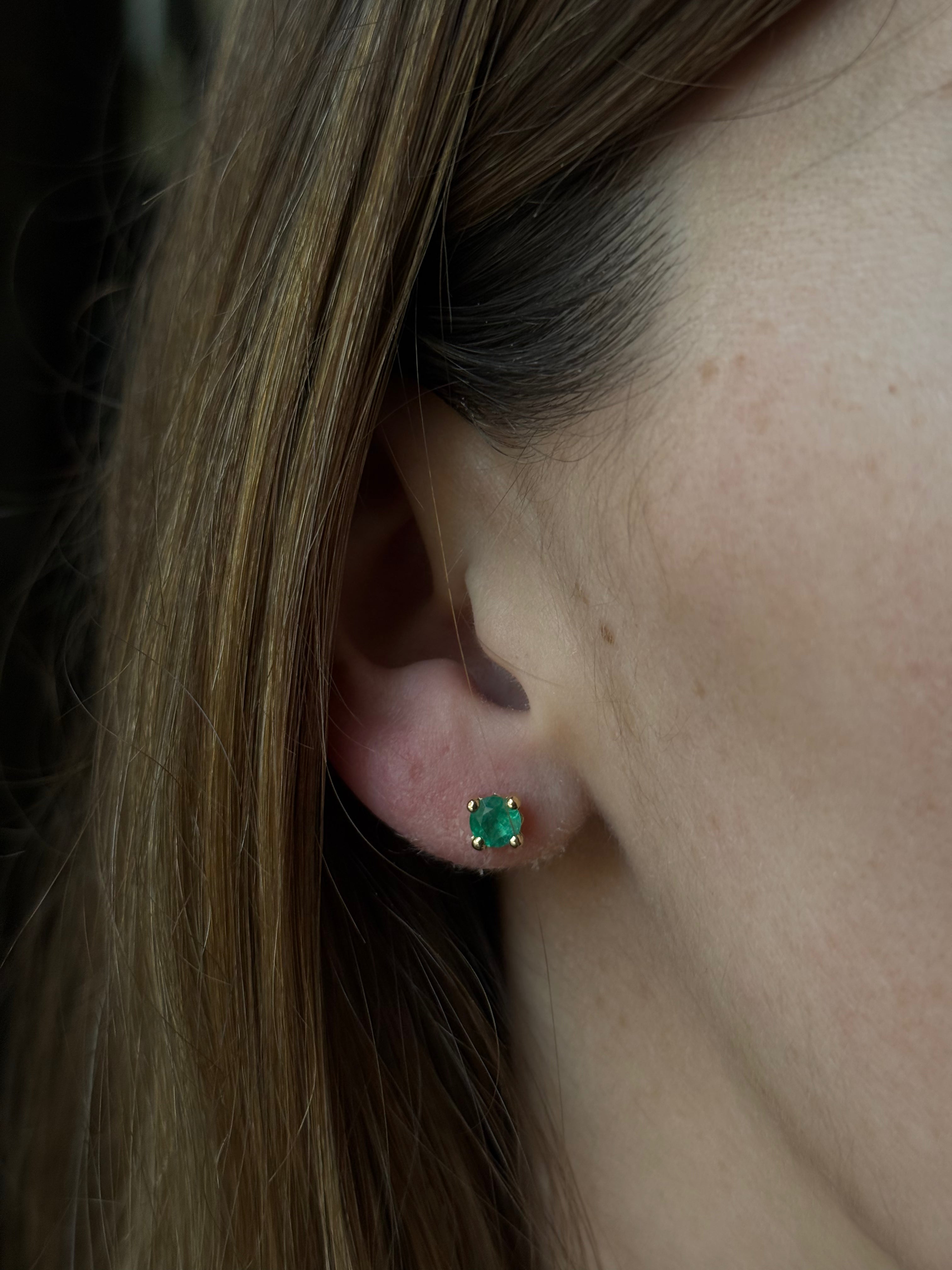 Aretes Redondos Esmeralda