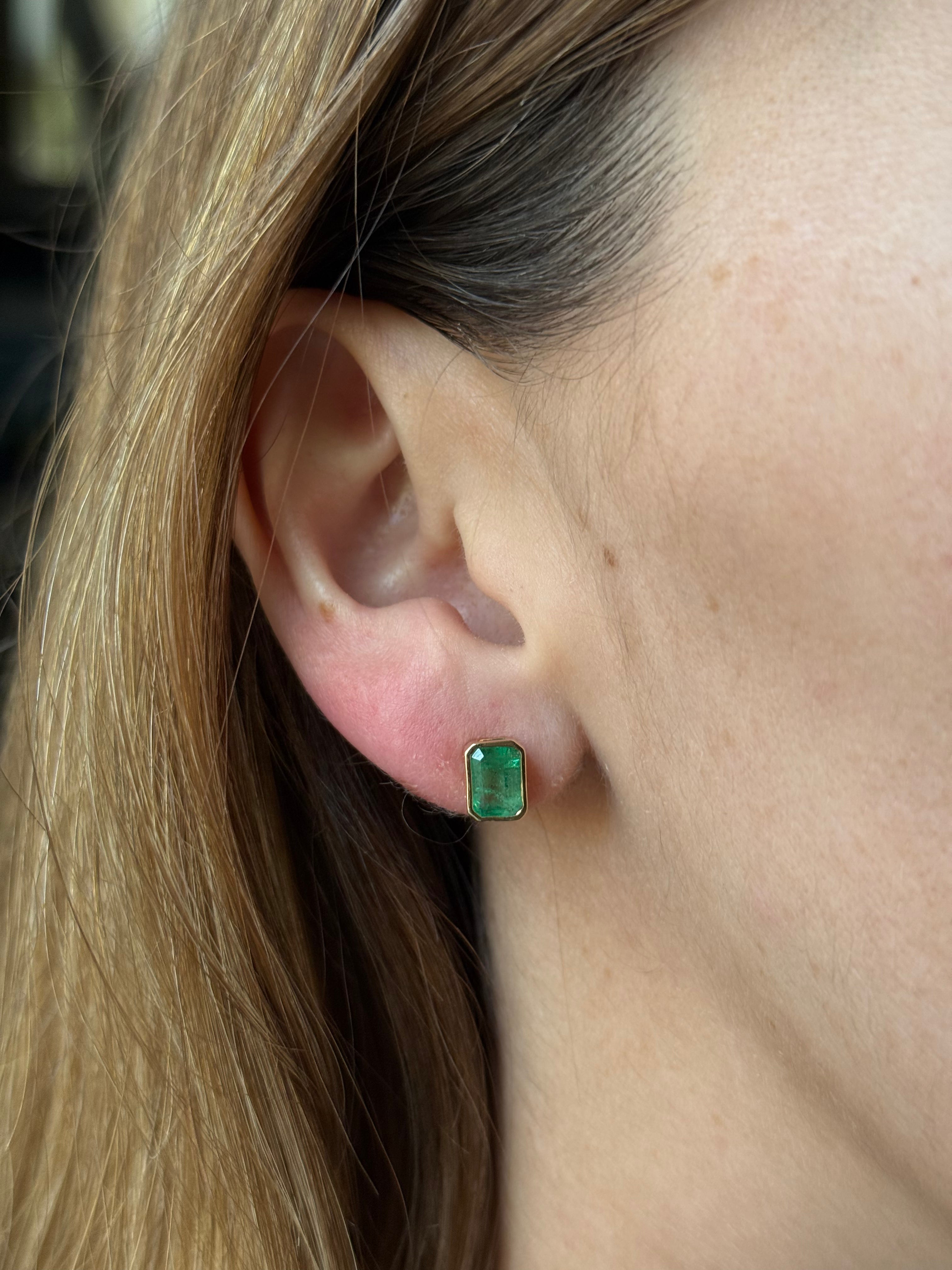 Aretes Esmeralda Biselados