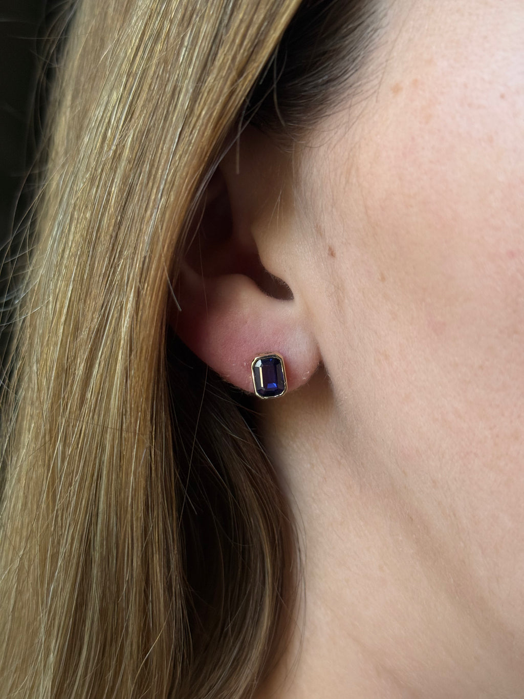 Aretes Zafiro Biselado