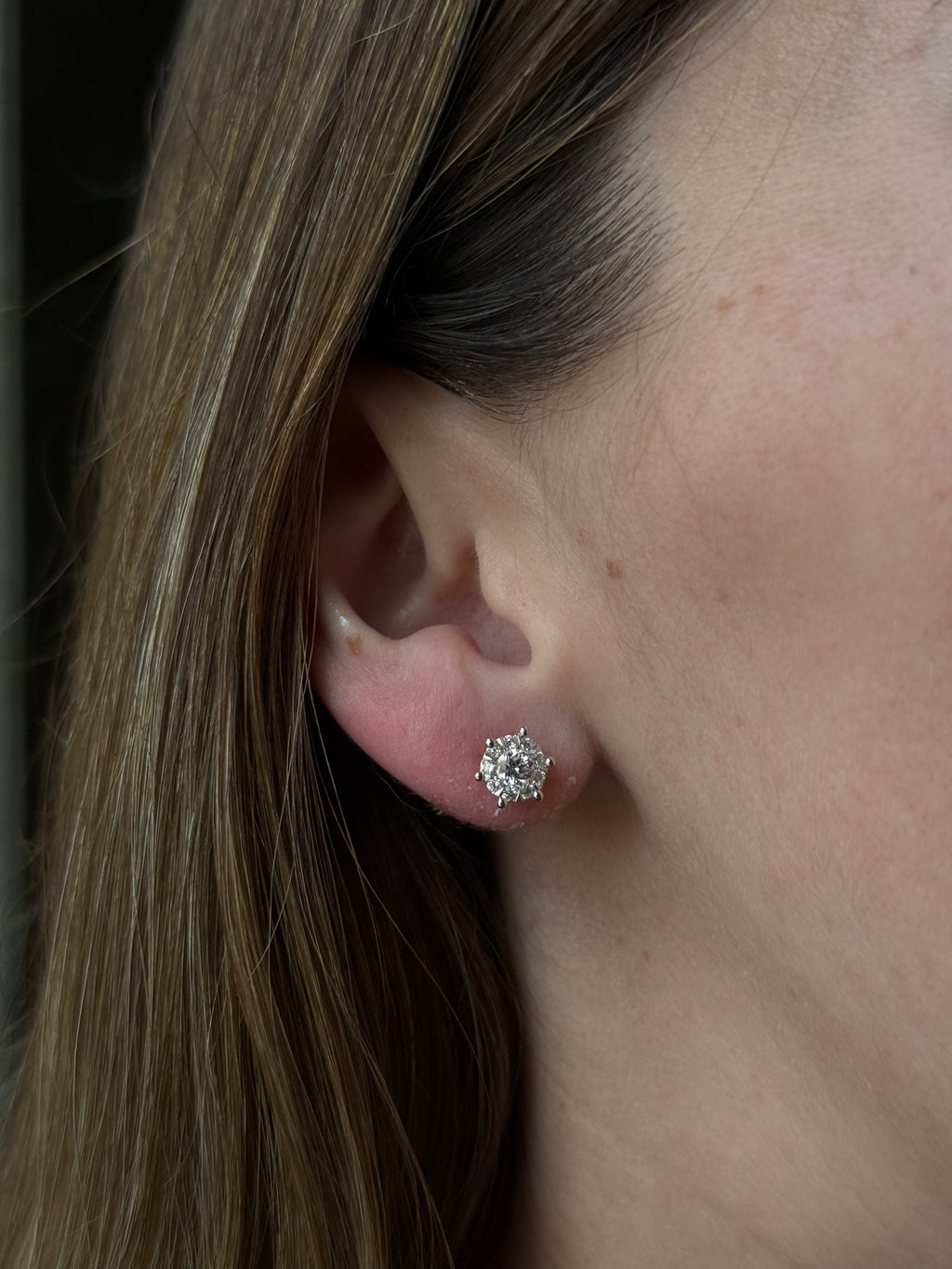 Aretes Ilusión Diamantes Prong