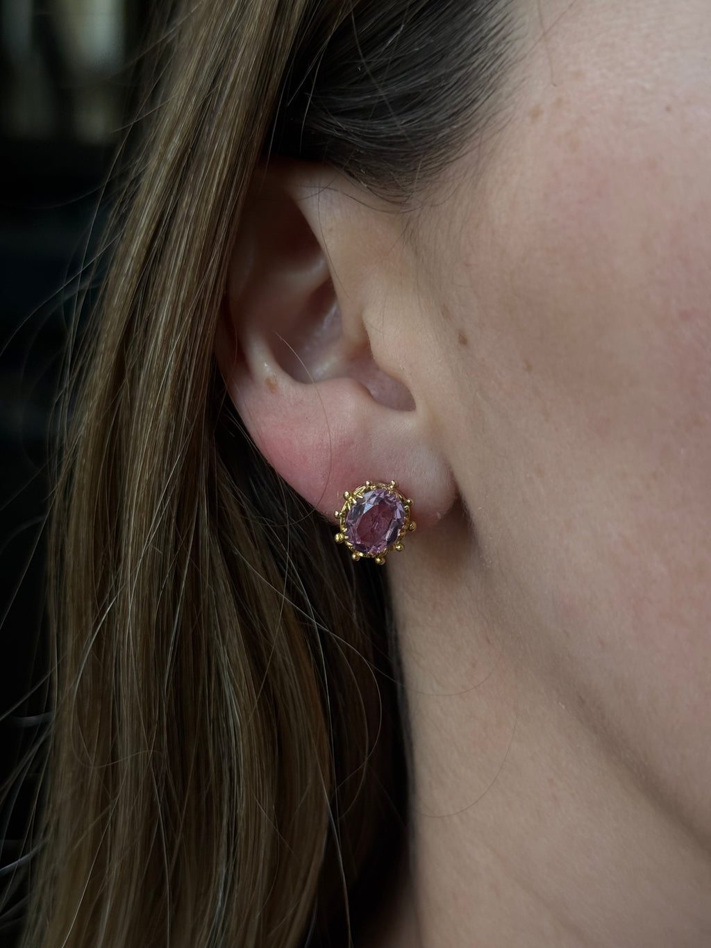 Aretes Victoriano Topacio Rosa